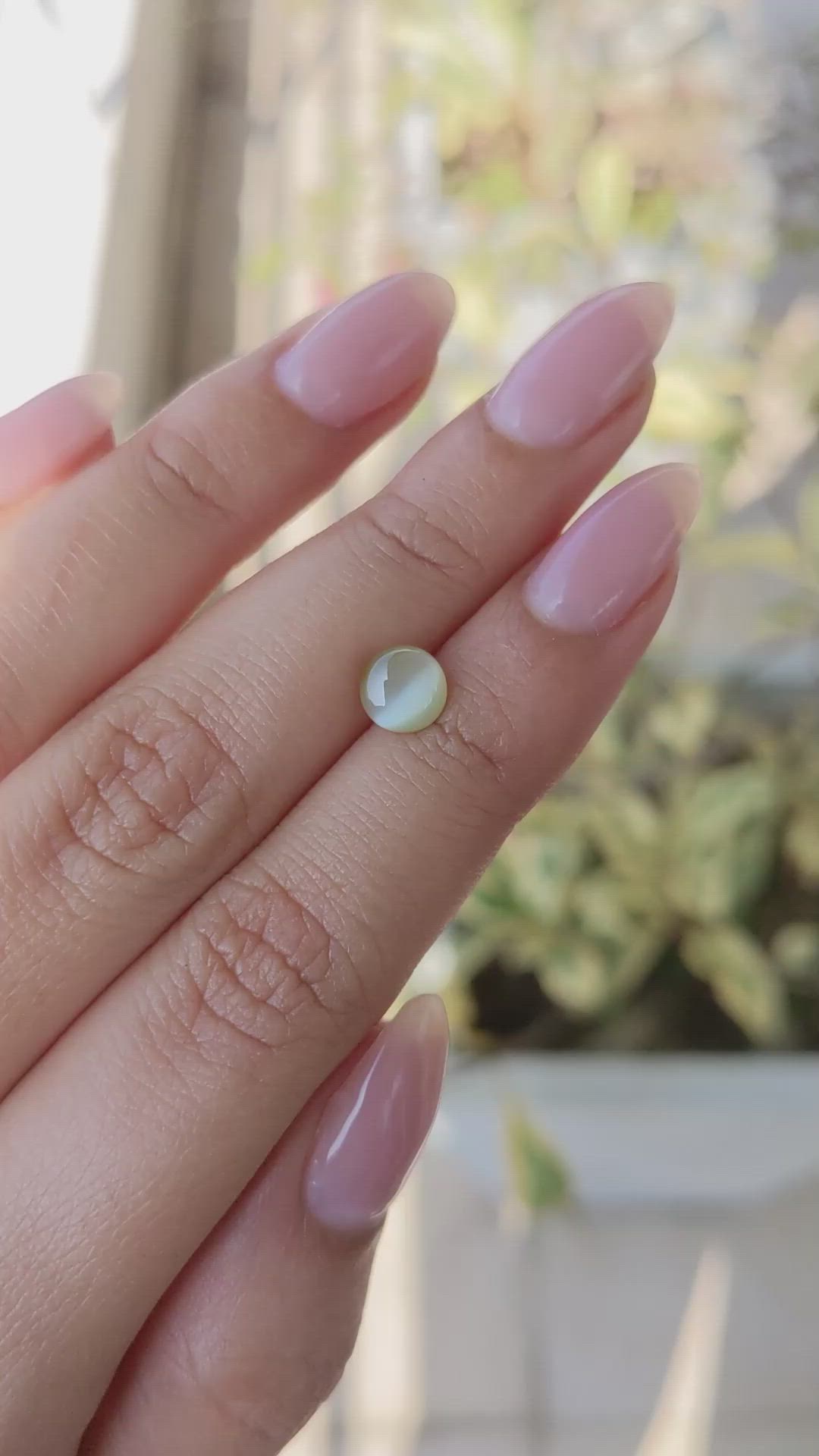 1.54 Ct. Yellowish Brown Cabochon Chrysoberyl from Ceylon (Sri Lanka) Size Video