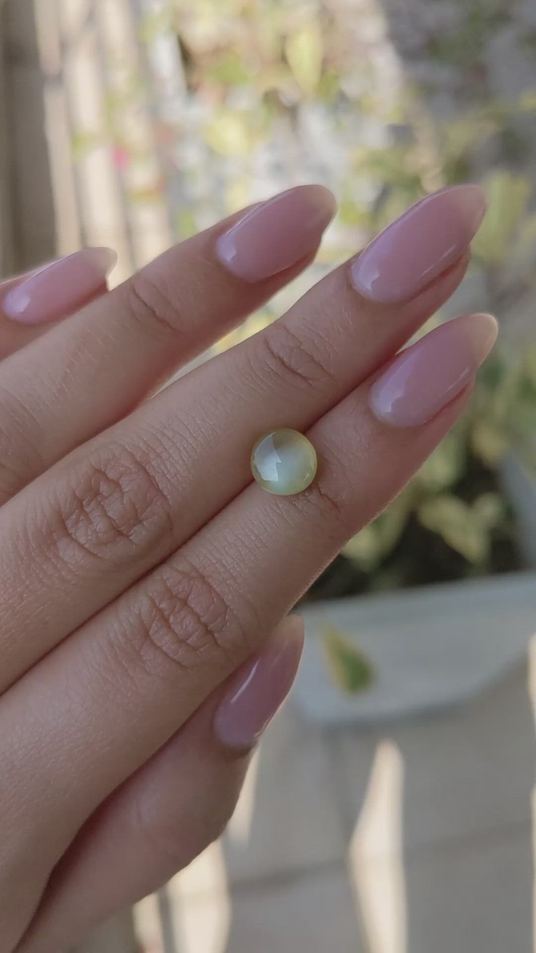 3.11 Ct. Brownish Yellow Cabochon Chrysoberyl from Ceylon (Sri Lanka) Size Video