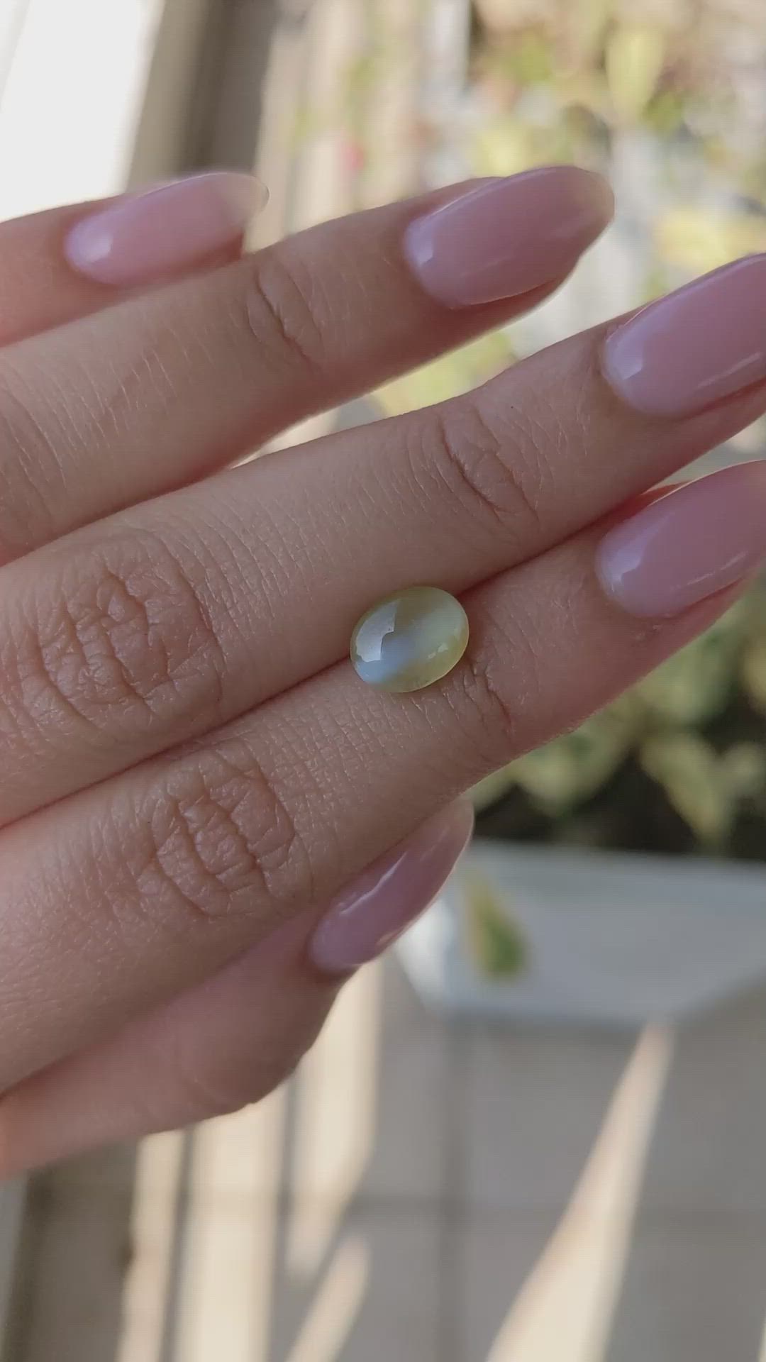 2.58 Ct. Brownish Yellow Cabochon Chrysoberyl from Ceylon (Sri Lanka) Size Video