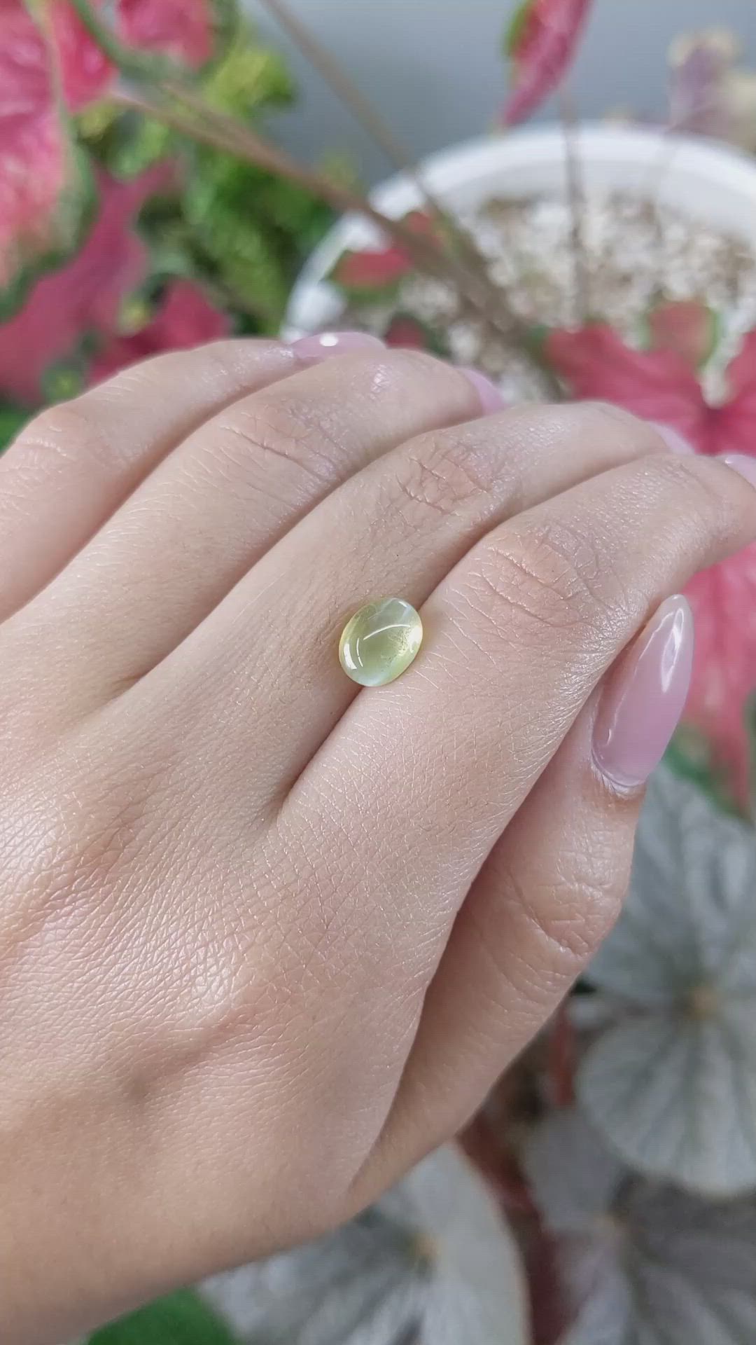 2.58 Ct. Brownish Yellow Cabochon Chrysoberyl from Ceylon (Sri Lanka) Size Video