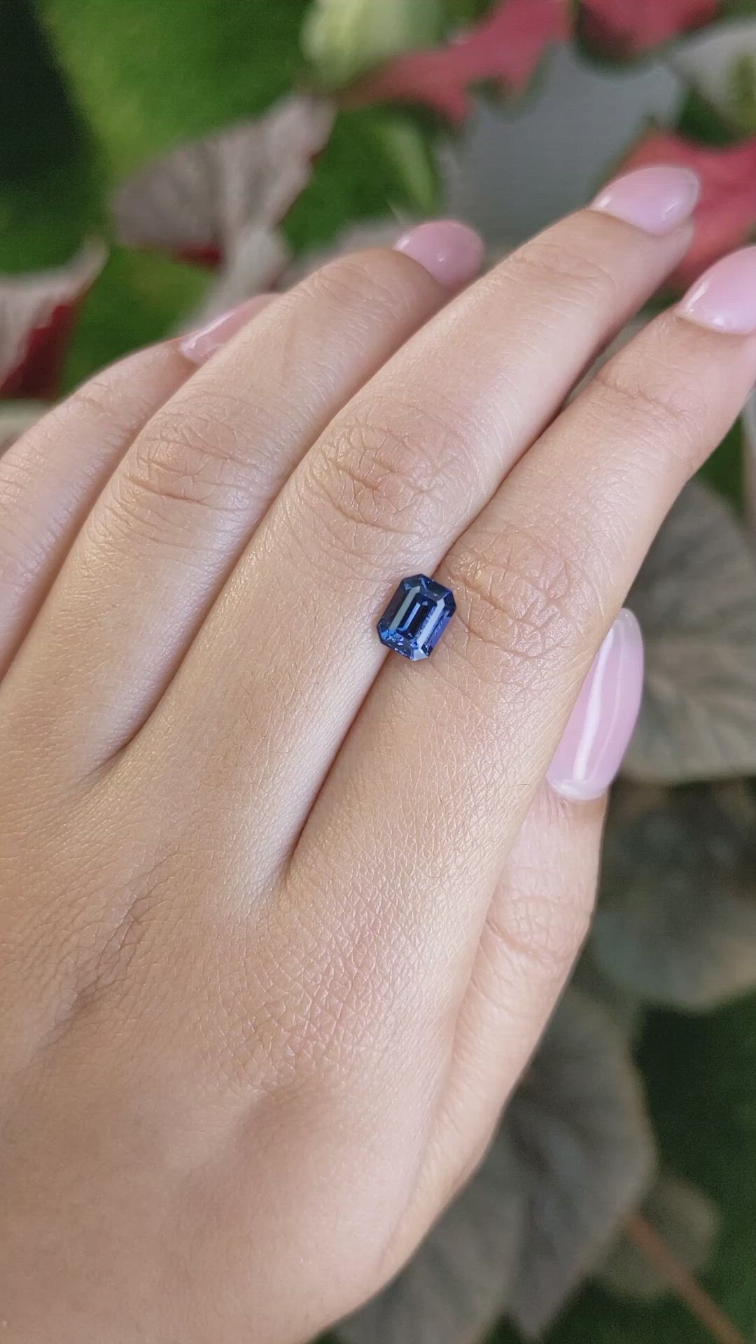 1.29 Ct. Blue Cobalt Spinel from Ceylon (Sri Lanka) Size Video