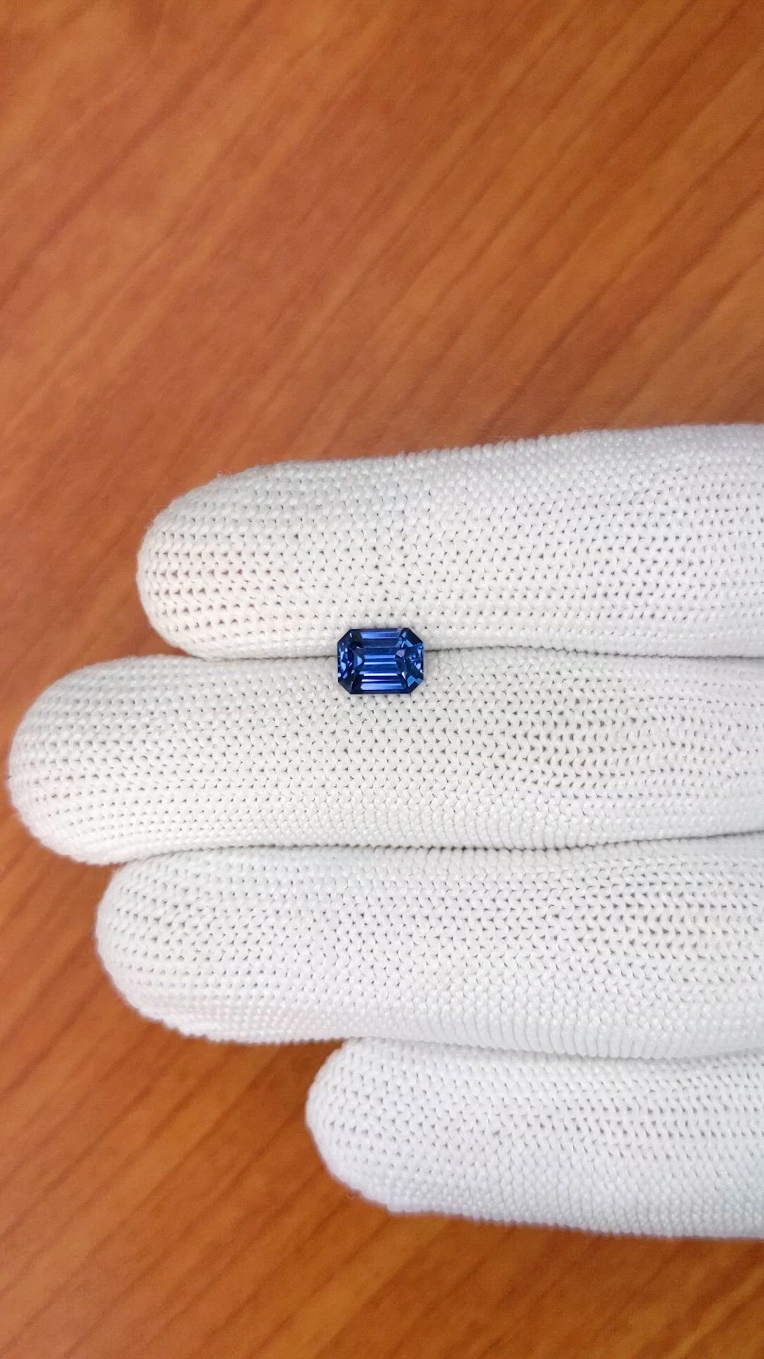 1.29 Ct. Blue Cobalt Spinel from Ceylon (Sri Lanka) Size Video