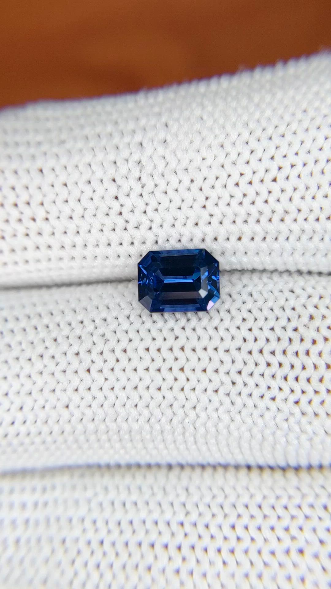 1.29 Ct. Blue Cobalt Spinel from Ceylon (Sri Lanka) Size Video