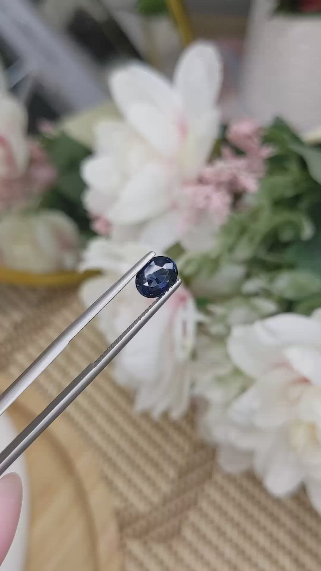 1.22 Ct. Blue Cobalt Spinel from Ceylon (Sri Lanka) Size Video