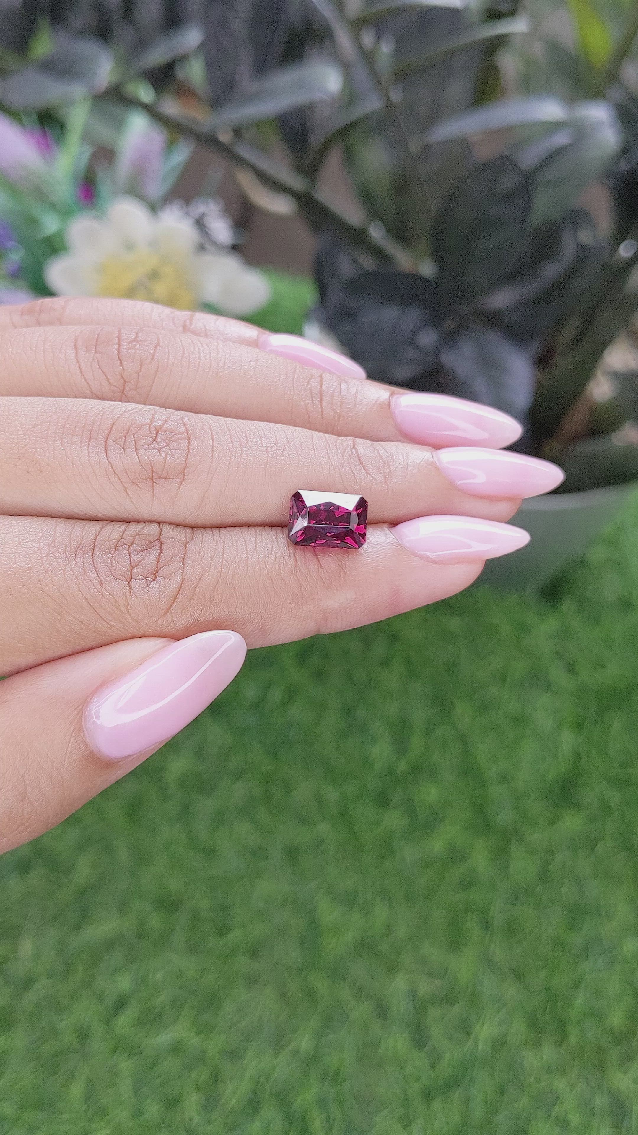 3.98 Ct. Pinkish Red Garnet from Tanzania Size Video