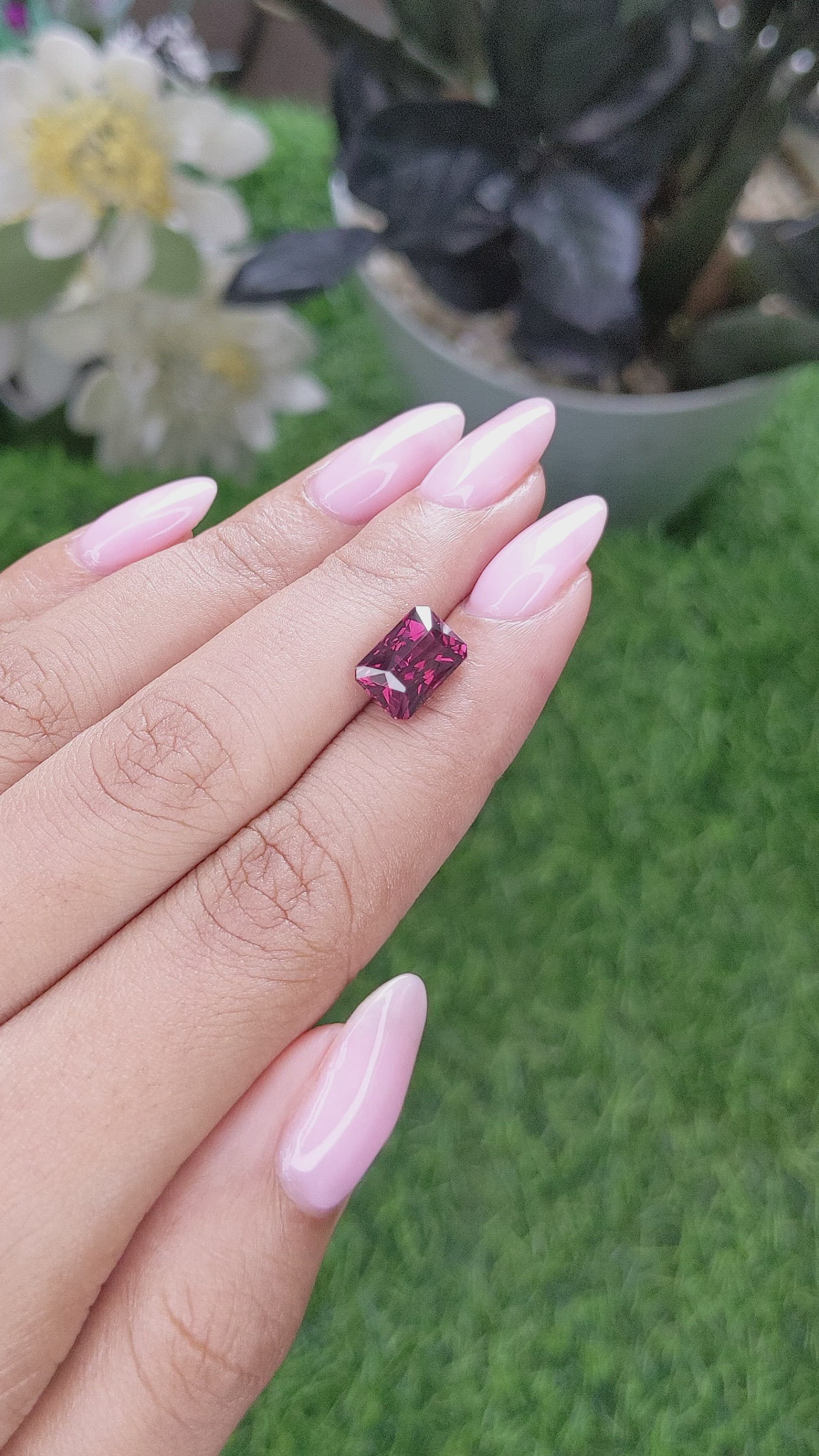 3.98 Ct. Pinkish Red Garnet from Tanzania Size Video