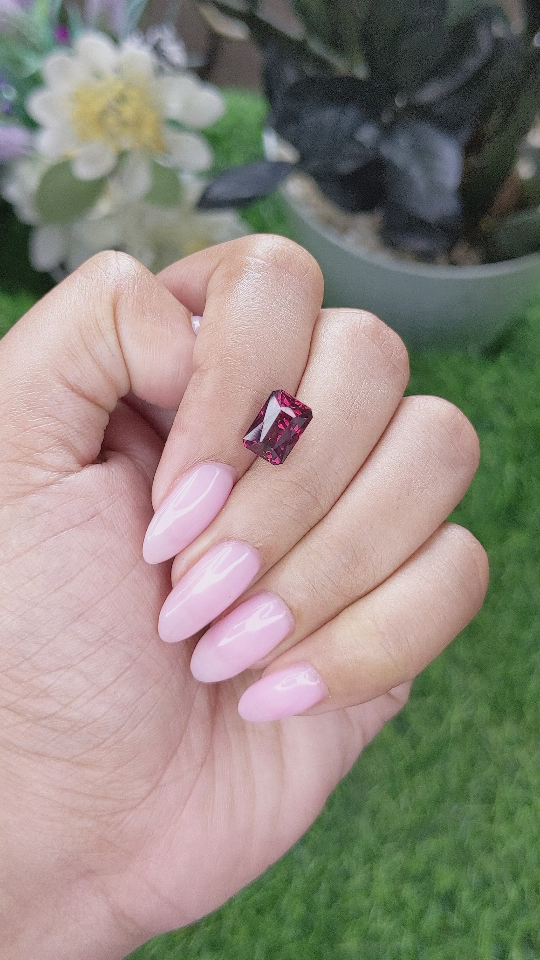 3.98 Ct. Pinkish Red Garnet from Tanzania Size Video