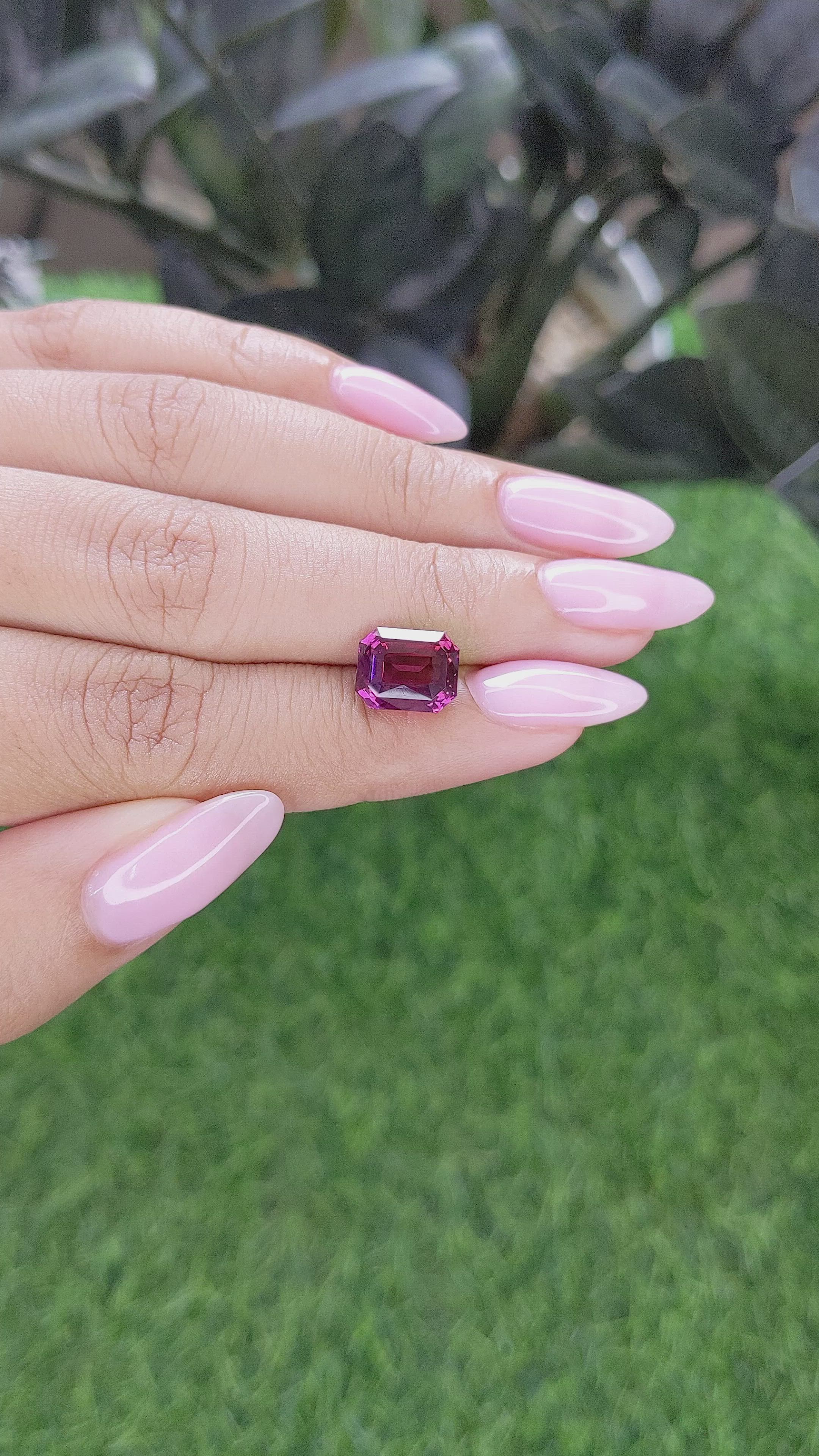 4.51 Ct. Pinkish Red Malaya Garnet from Tanzania Size Video