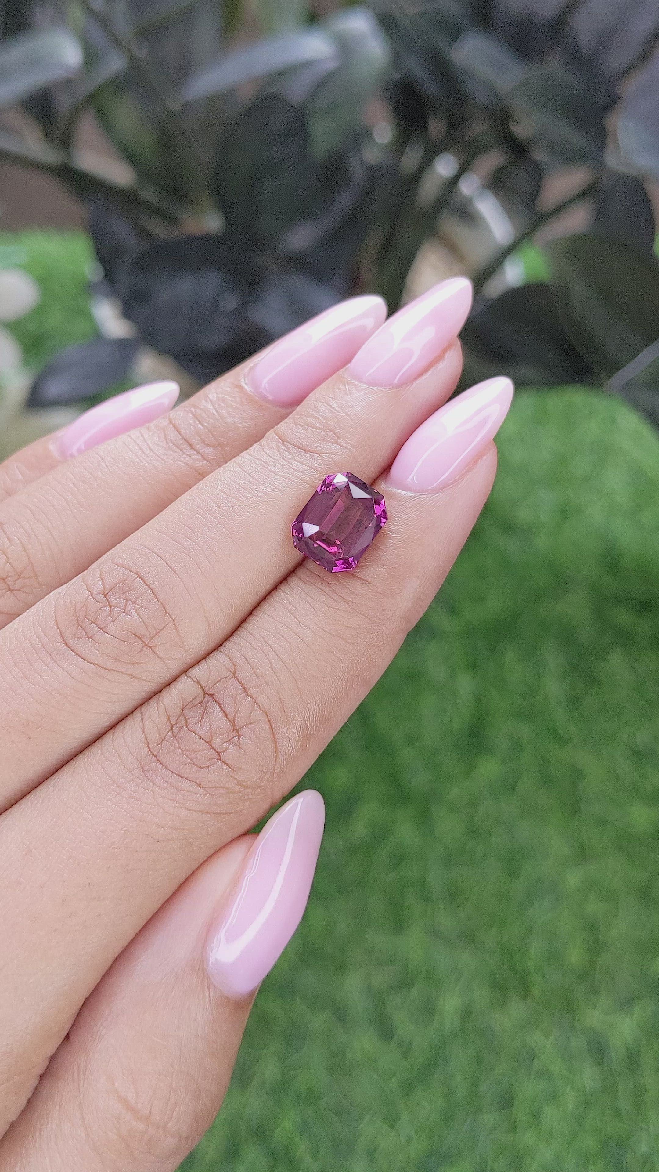 4.51 Ct. Pinkish Red Malaya Garnet from Tanzania Size Video