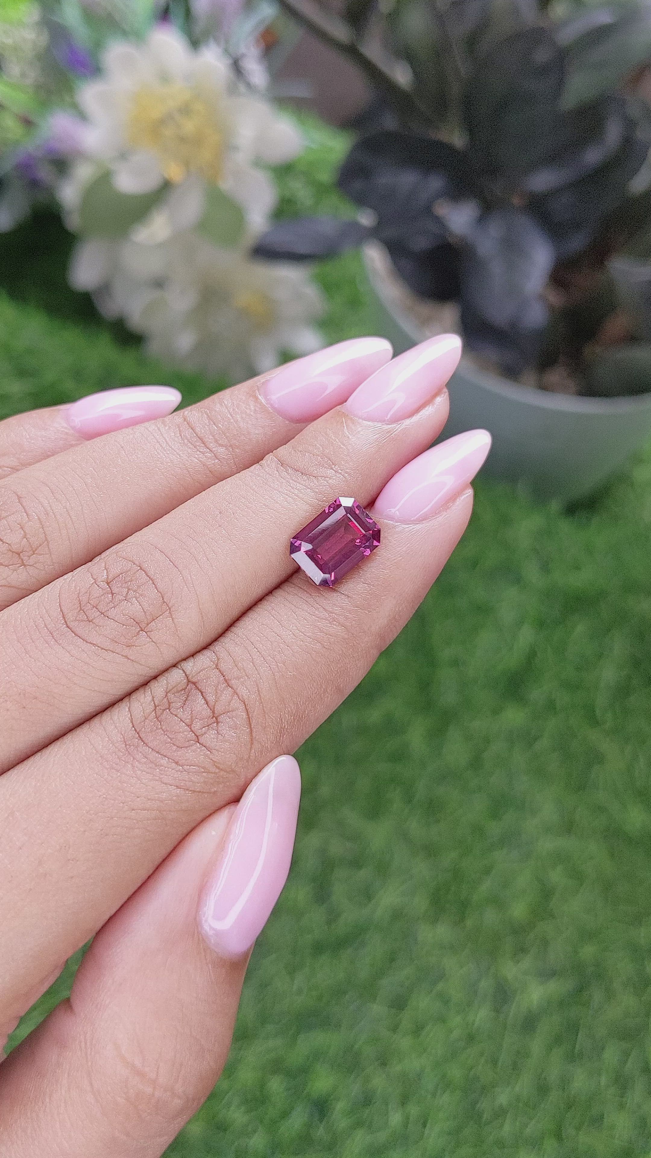 3.26 Ct. Pinkish Red Malaya Garnet from Tanzania Size Video