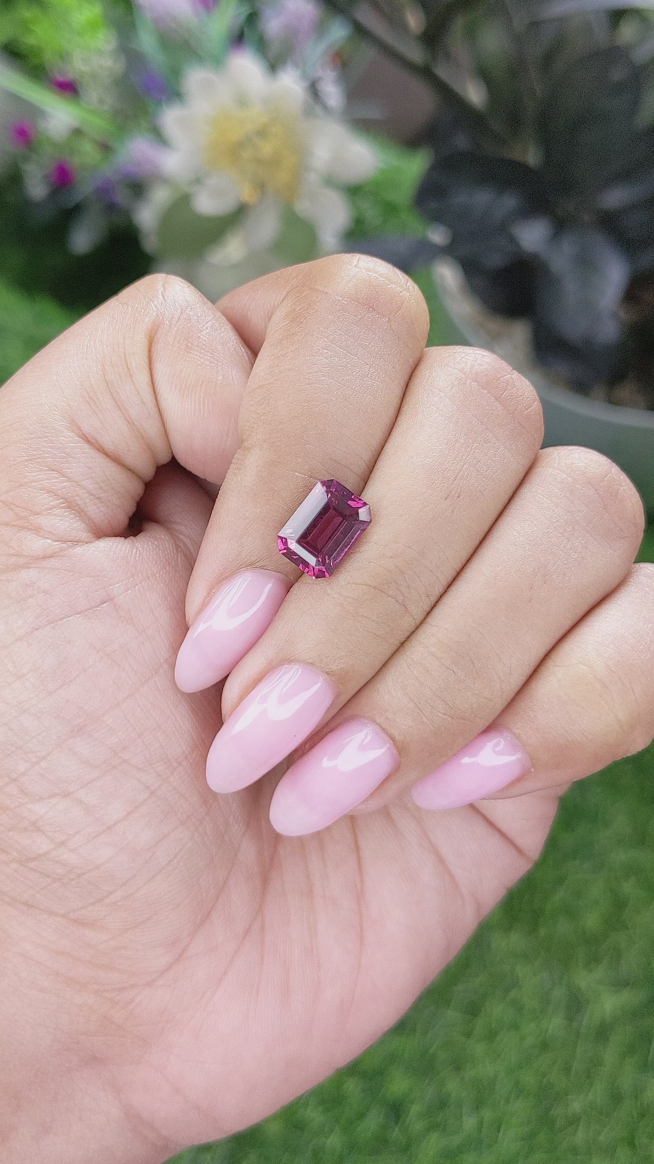 3.26 Ct. Pinkish Red Malaya Garnet from Tanzania Size Video