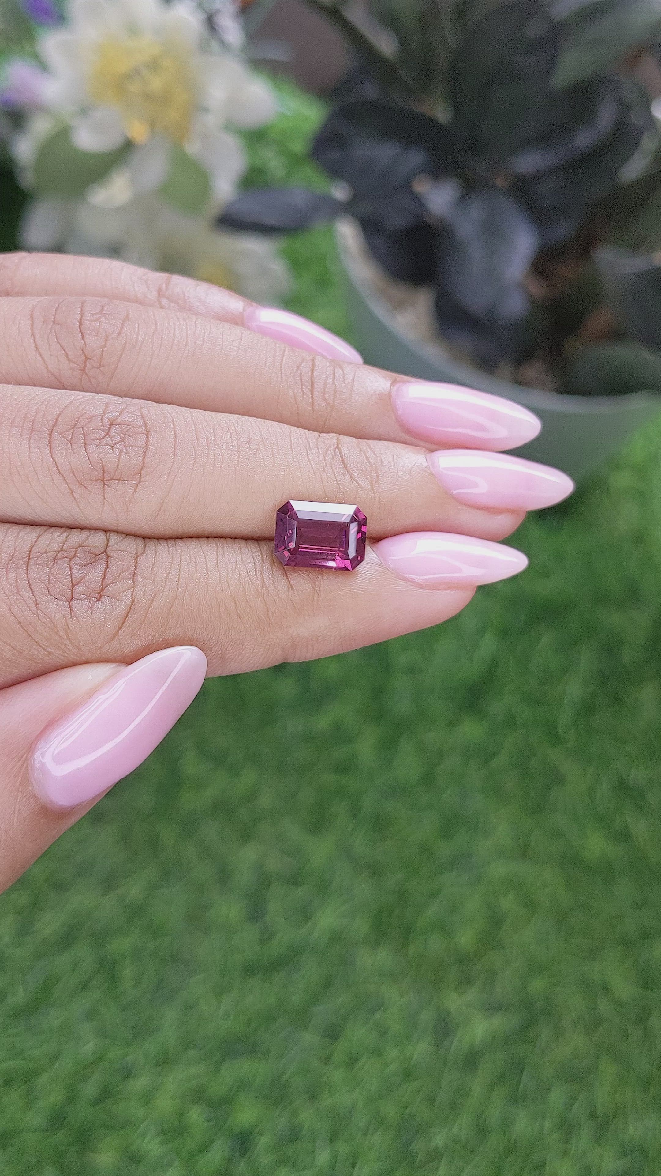 3.26 Ct. Pinkish Red Malaya Garnet from Tanzania Size Video