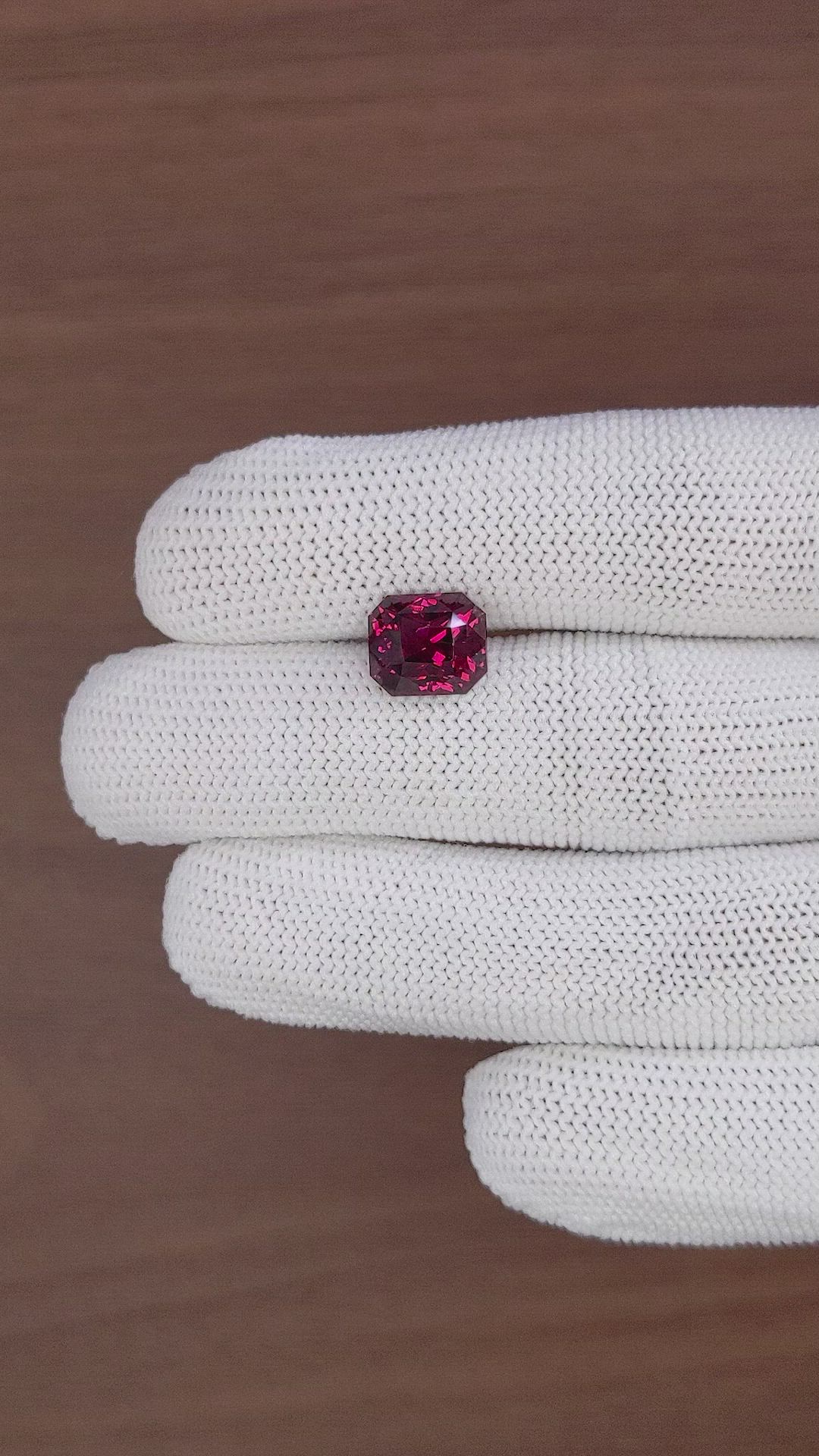 5.13 Ct. Purplish Pink Rhodolite Garnet from Tanzania Size Video