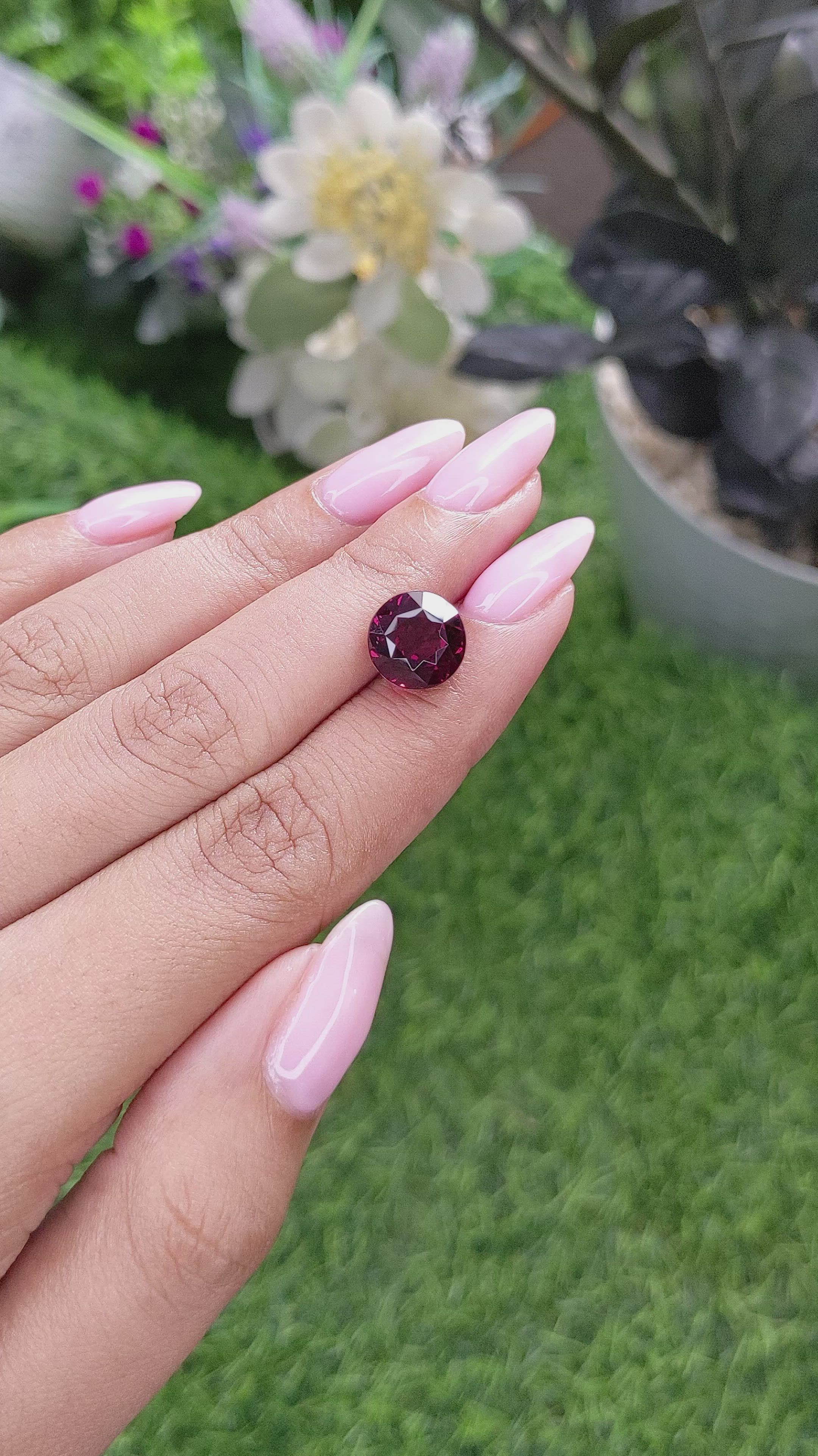 5.83 Ct. Purplish Red Almandine Garnet from Tanzania Size Video