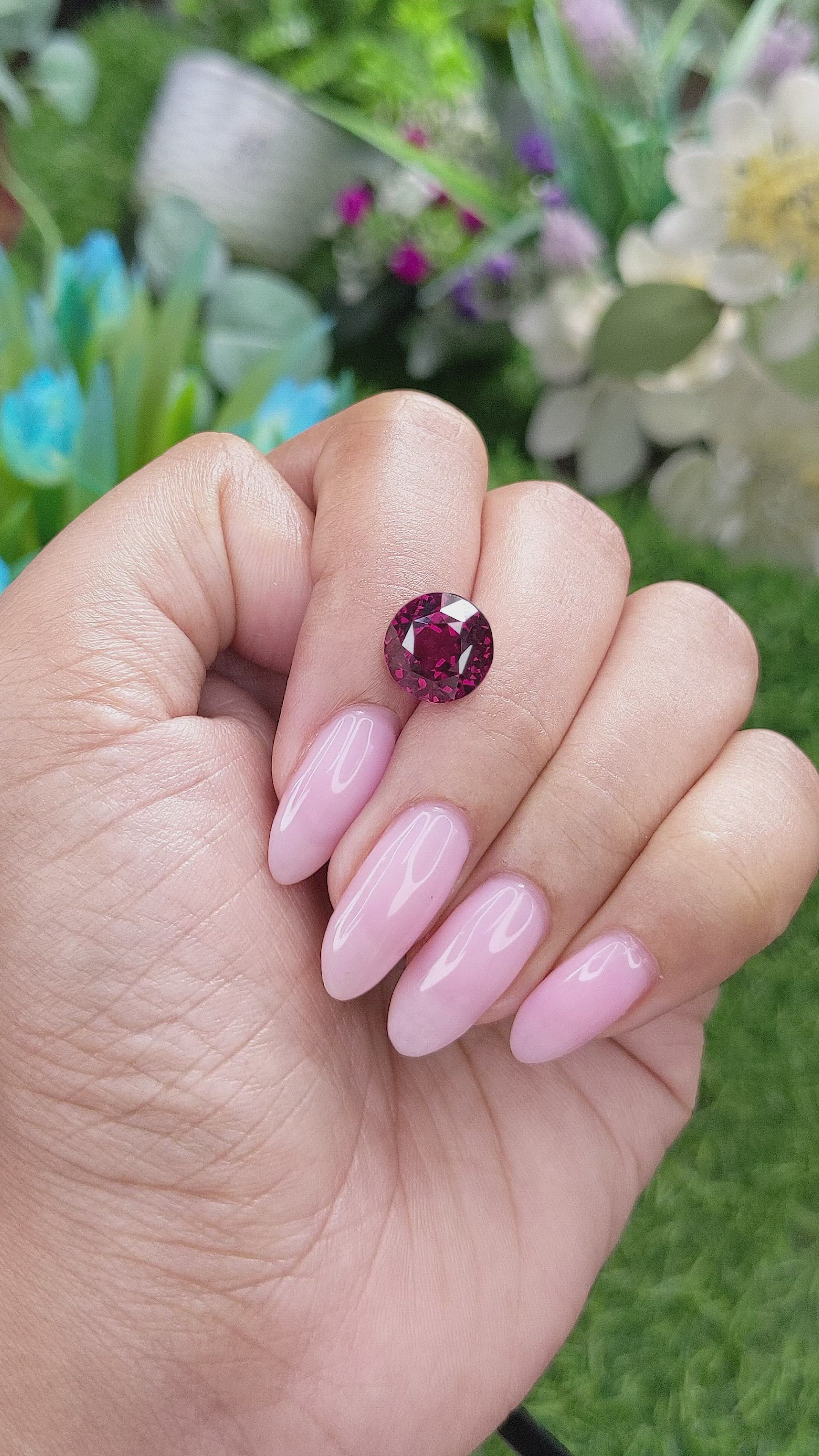 5.83 Ct. Purplish Red Almandine Garnet from Tanzania Size Video