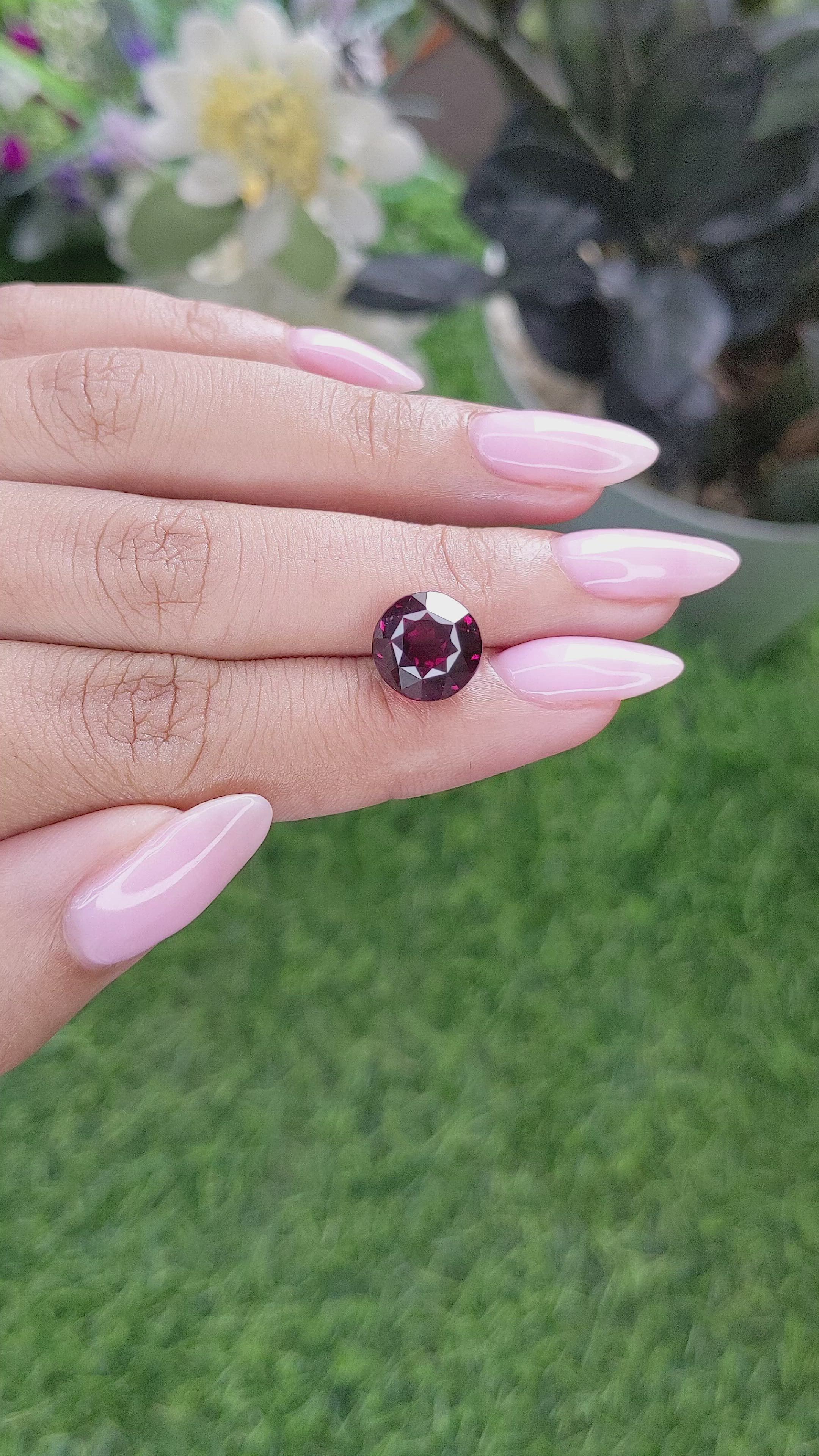 5.83 Ct. Purplish Red Almandine Garnet from Tanzania Size Video