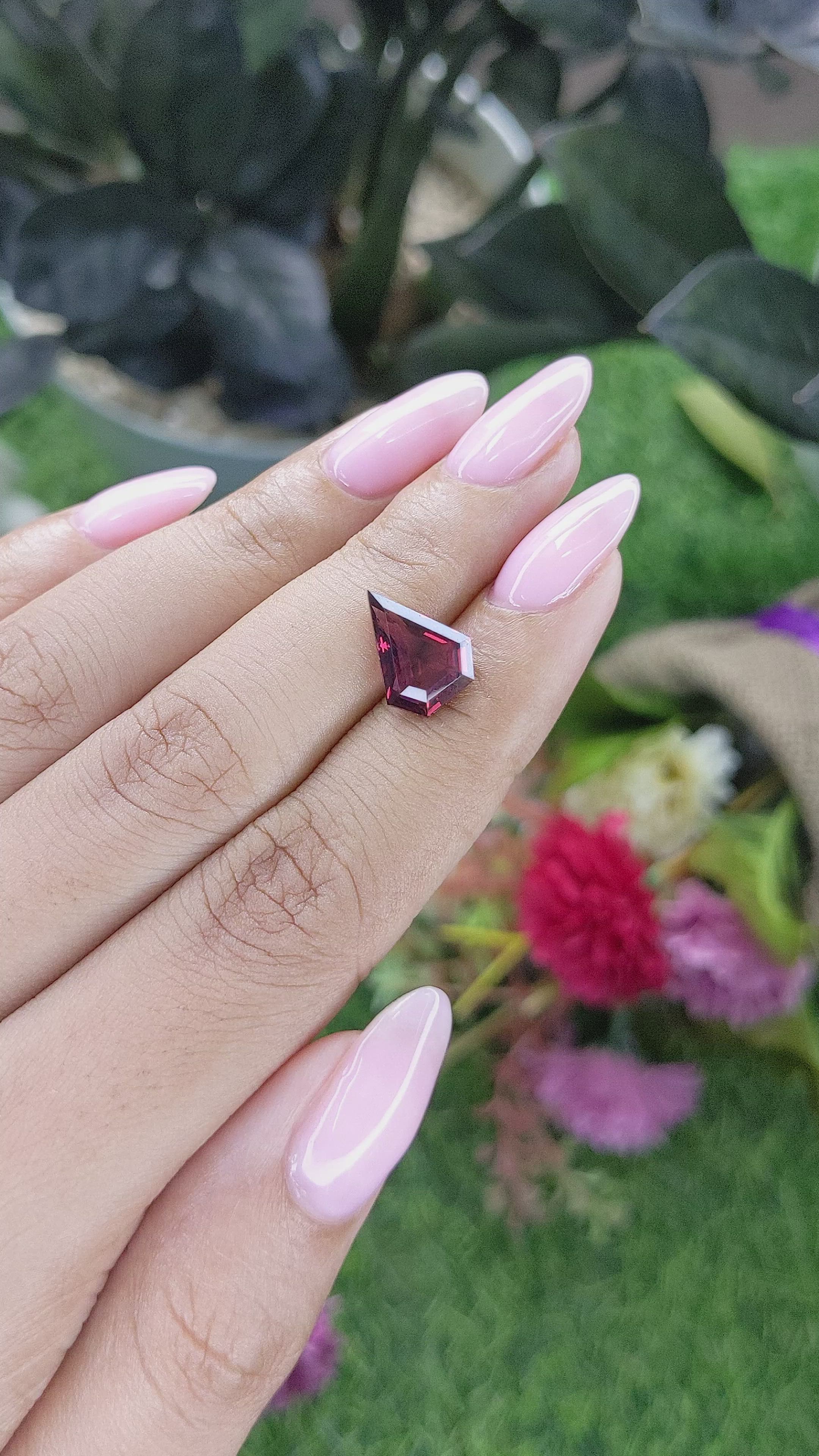 3.48 Ct. Purplish Red Rhodolite Garnet from Tanzania Size Video