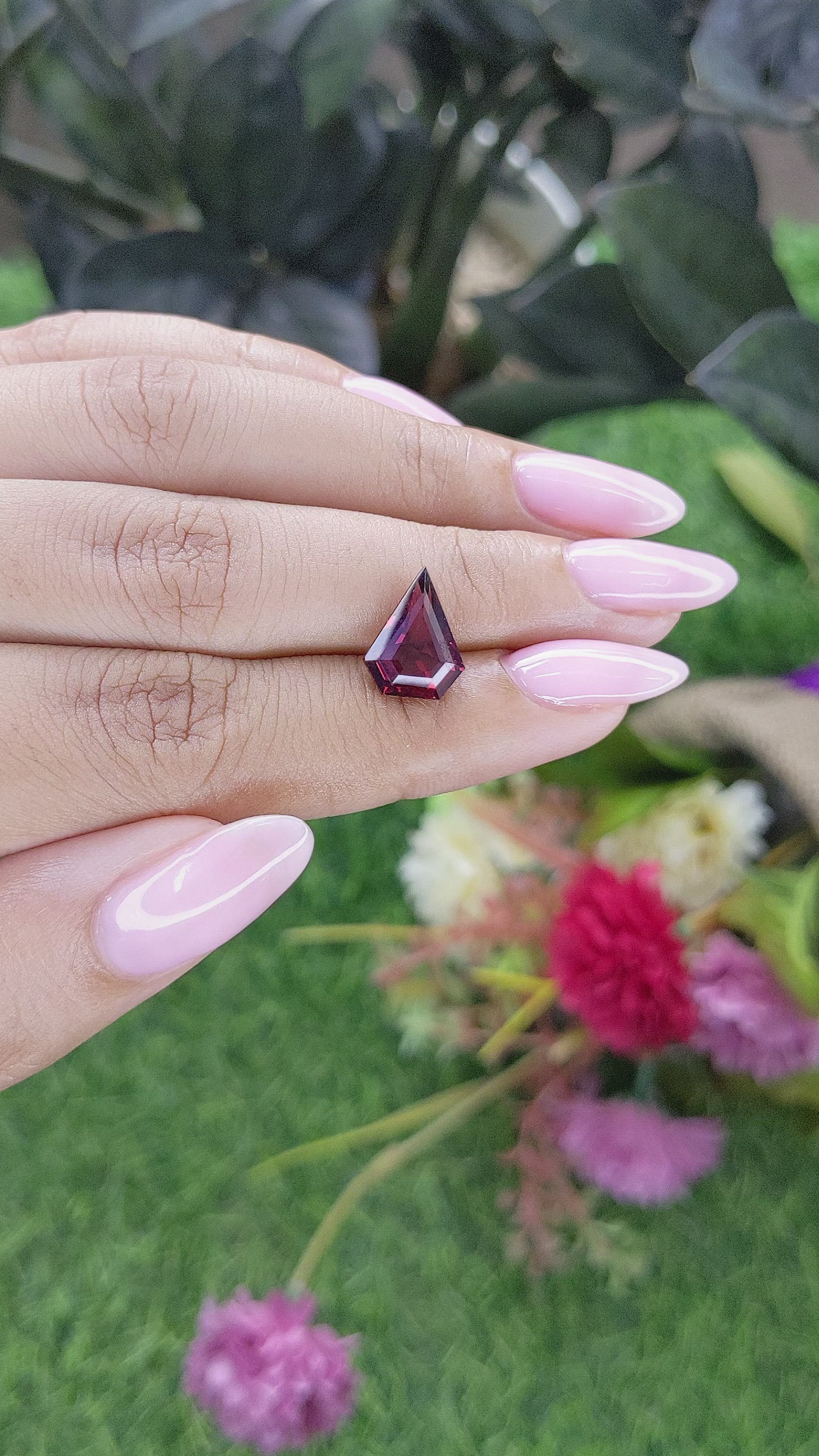 3.48 Ct. Purplish Red Rhodolite Garnet from Tanzania Size Video