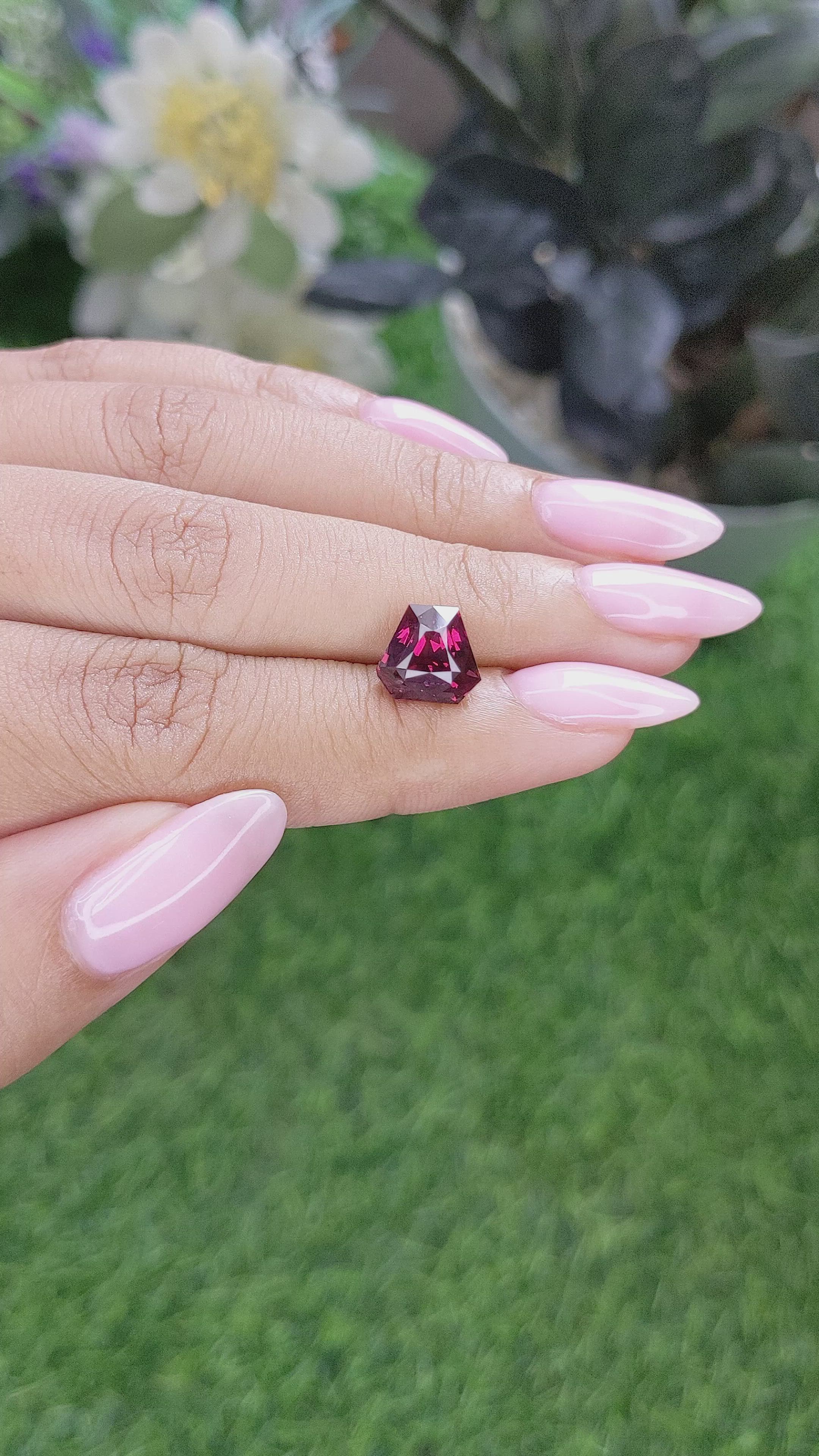 3.75 Ct. Purplish Red Rhodolite Garnet from Tanzania Size Video