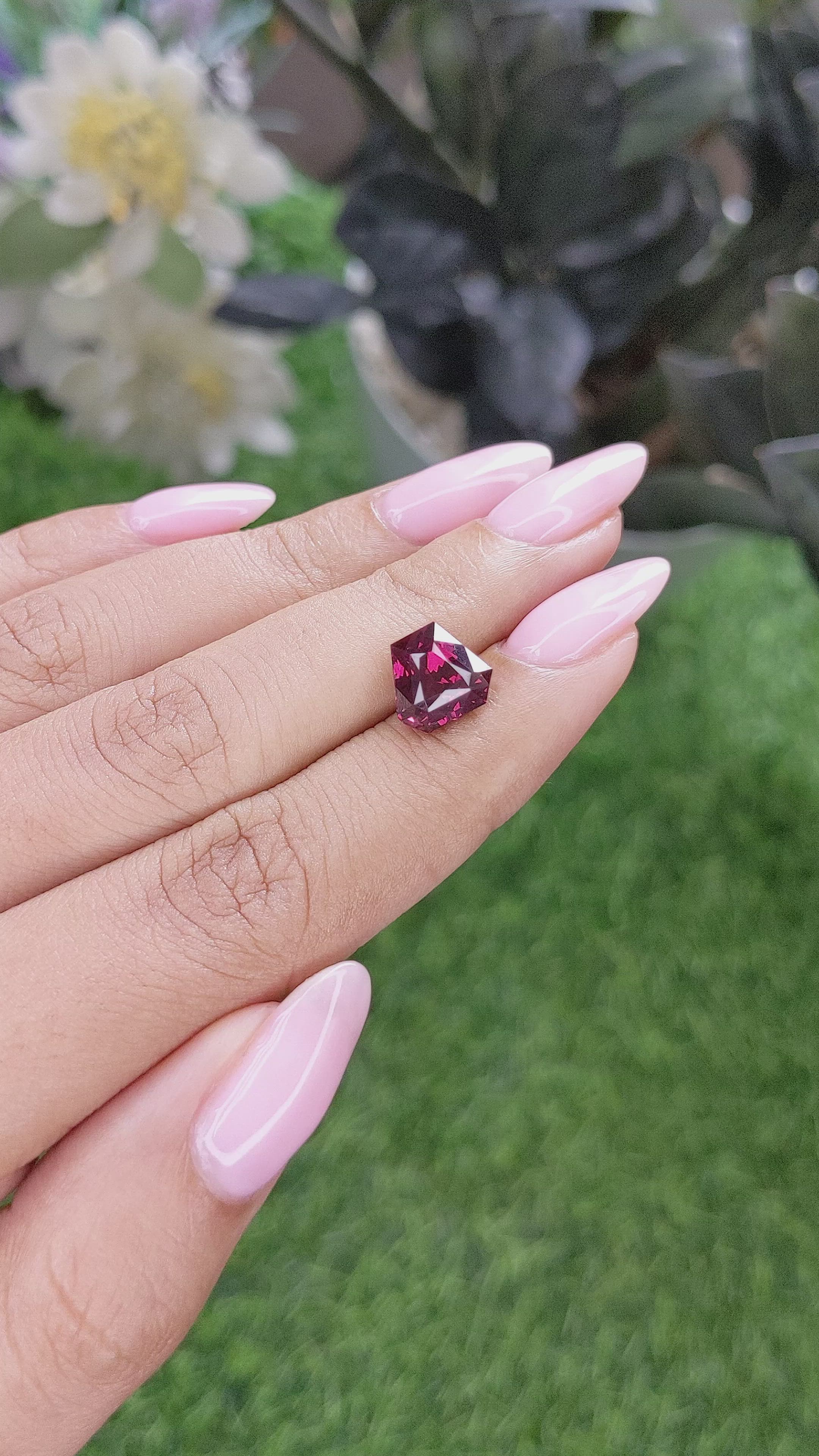 3.75 Ct. Purplish Red Rhodolite Garnet from Tanzania Size Video