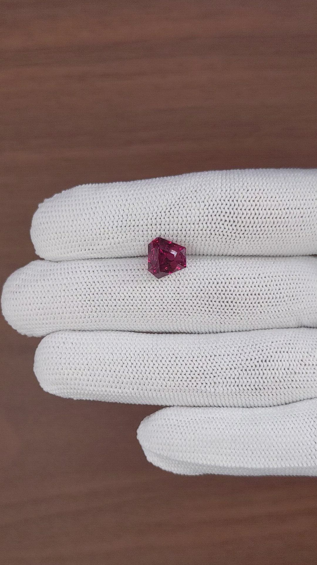 3.75 Ct. Purplish Red Rhodolite Garnet from Tanzania Size Video