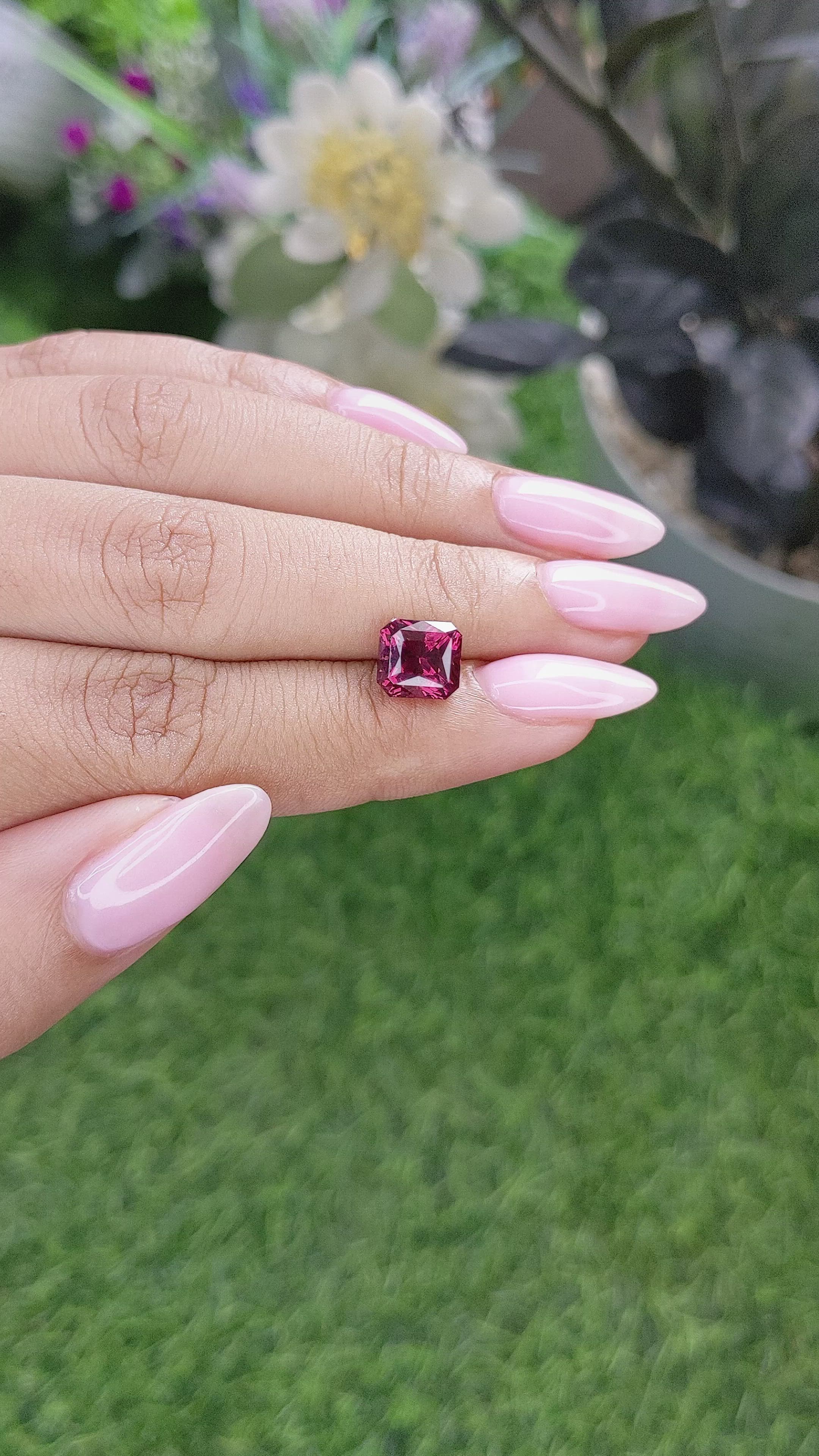 3.39 Ct. Pinkish Red Malaya Garnet from Tanzania Size Video