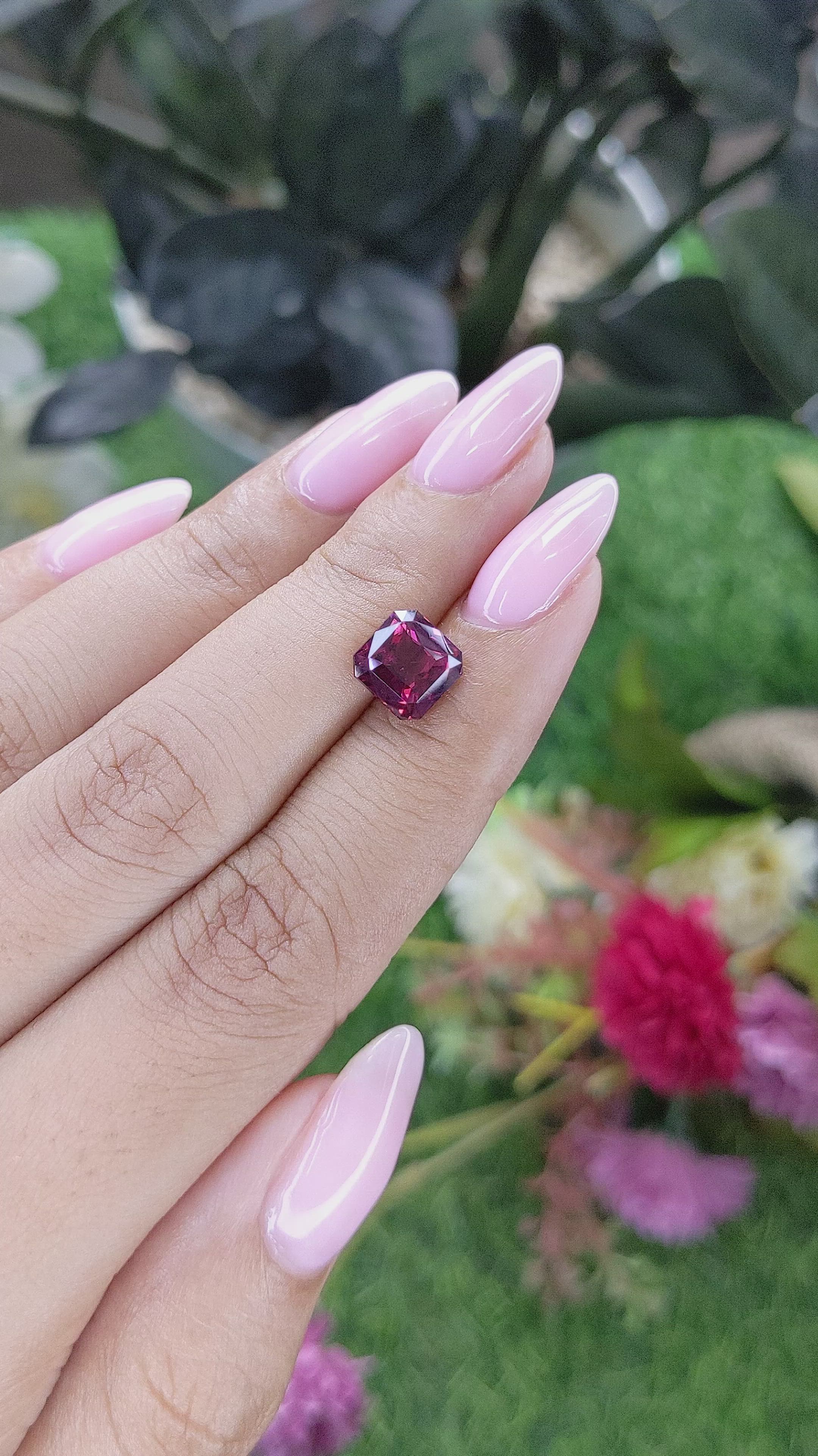 2.95 Ct. Pinkish Red Garnet from Tanzania Size Video