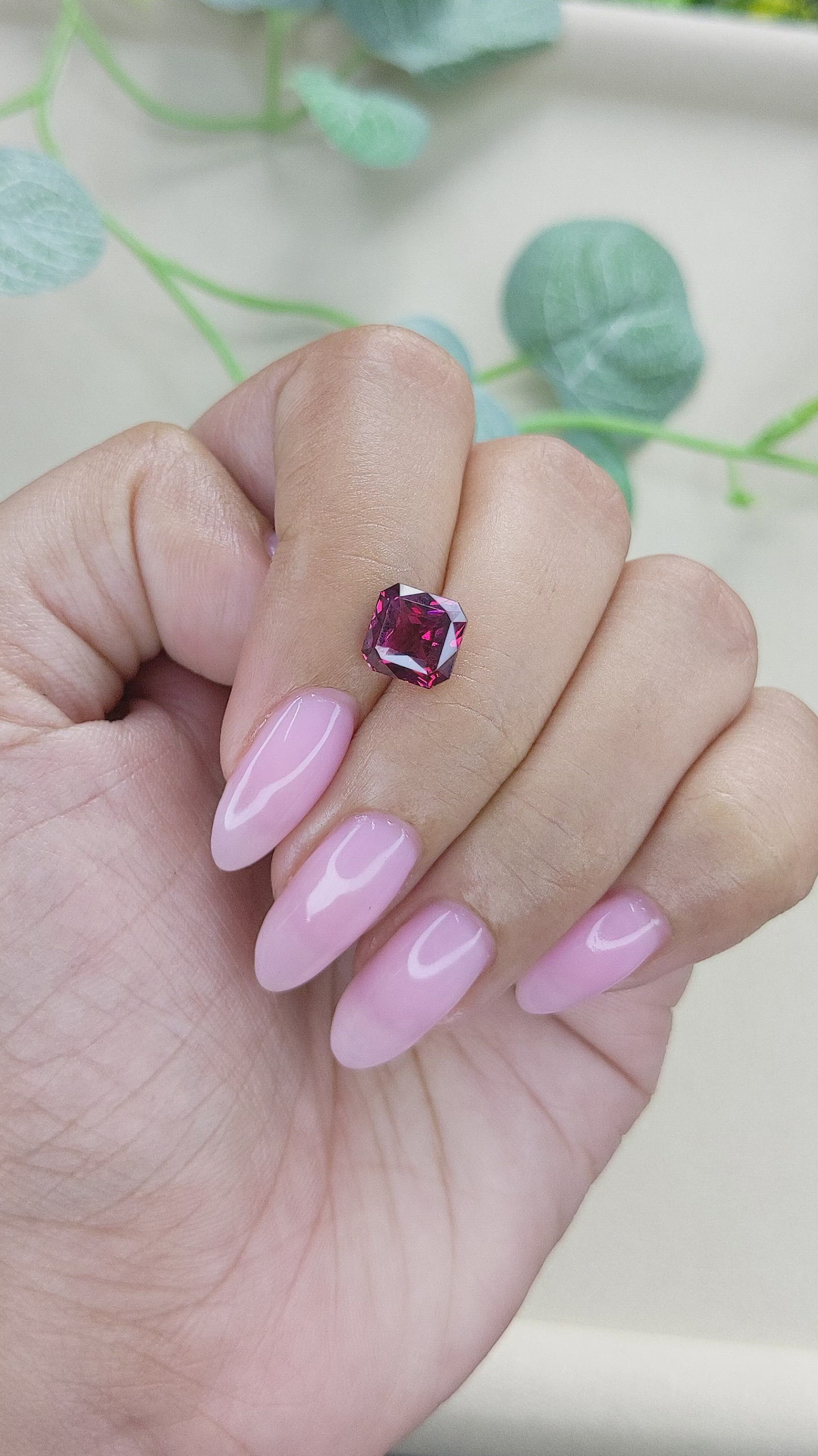 2.95 Ct. Pinkish Red Garnet from Tanzania Size Video