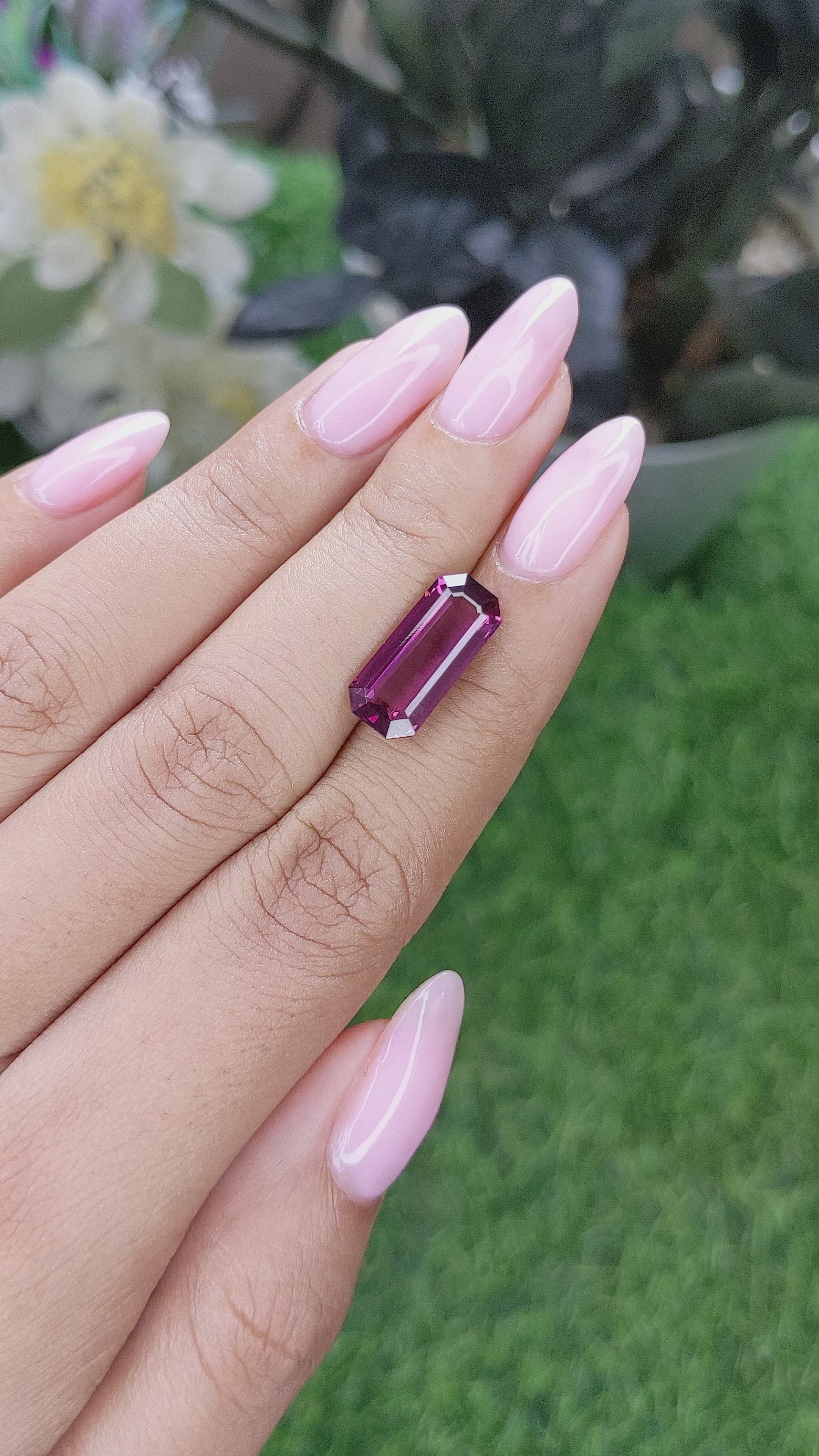 5.72 Ct. Purple Malaya Garnet from Tanzania Size Video
