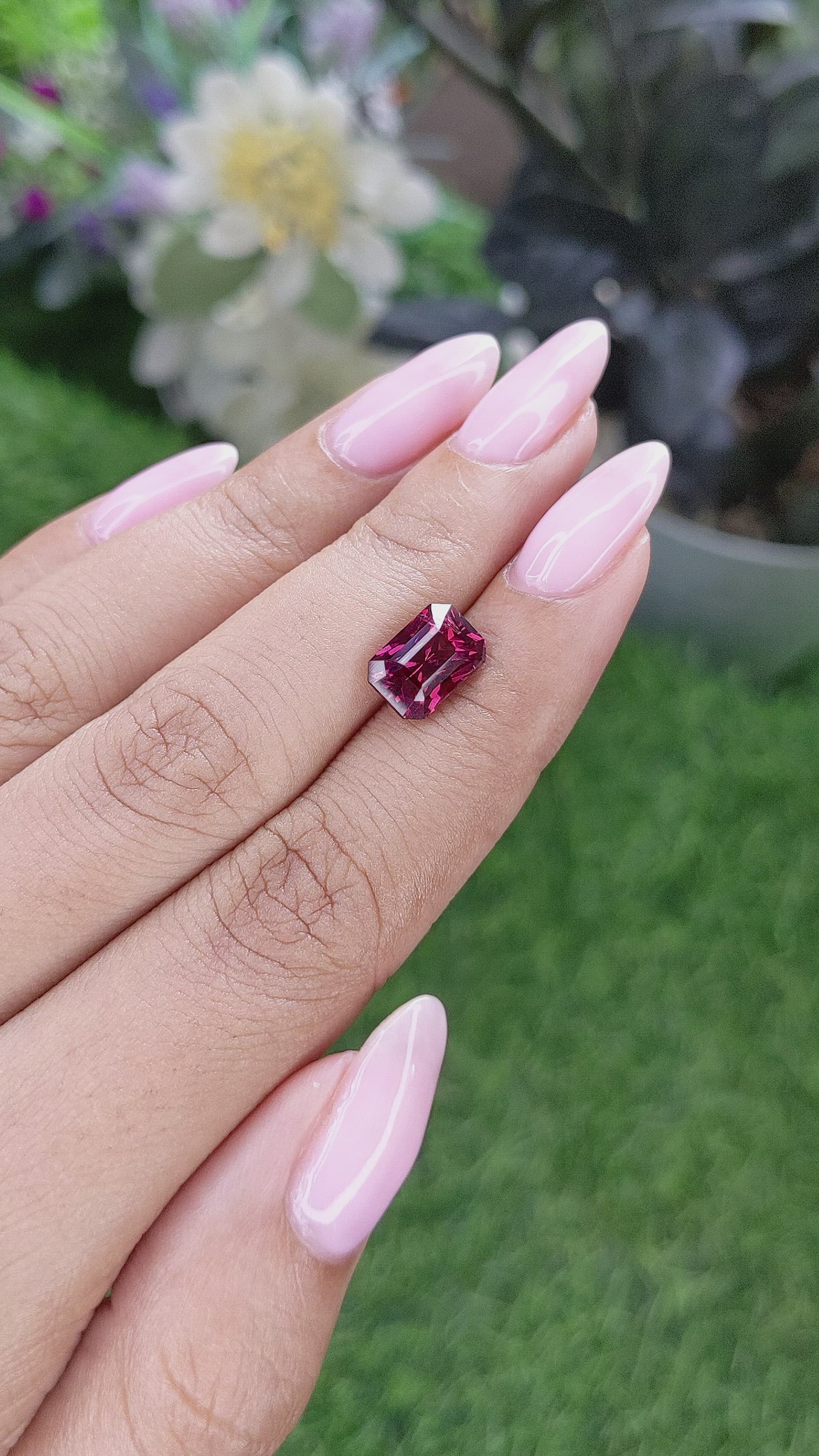 3.39 Ct. Red Spessartite Garnet from Tanzania Size Video