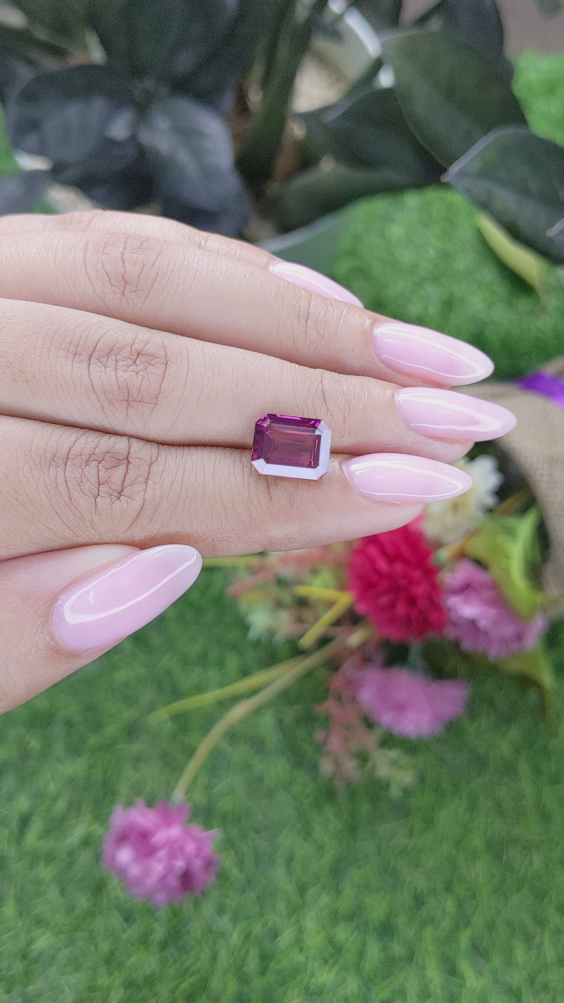 4.53 Ct. Pinkish Purple Garnet from Tanzania Size Video