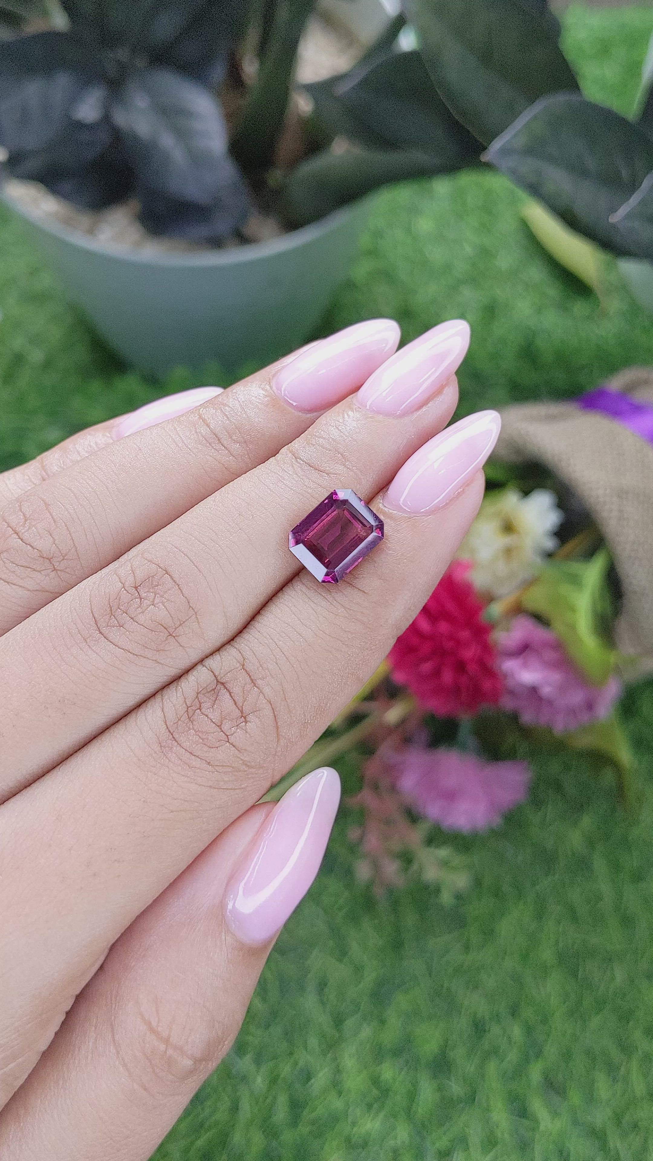4.53 Ct. Pinkish Purple Garnet from Tanzania Size Video