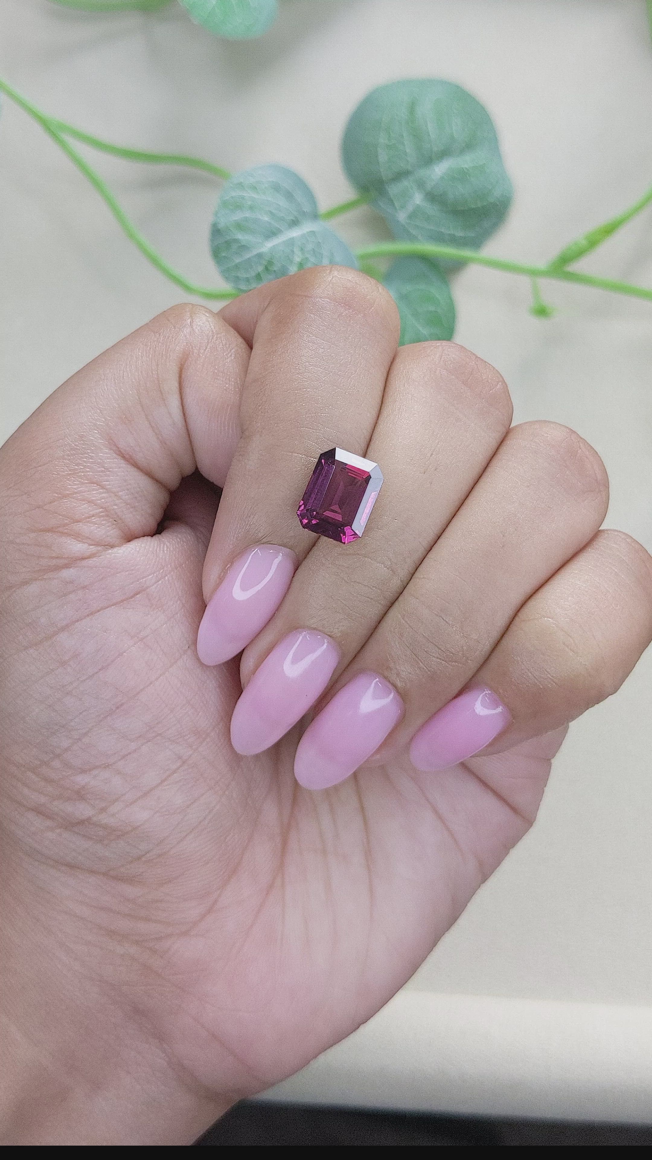 4.53 Ct. Pinkish Purple Garnet from Tanzania Size Video
