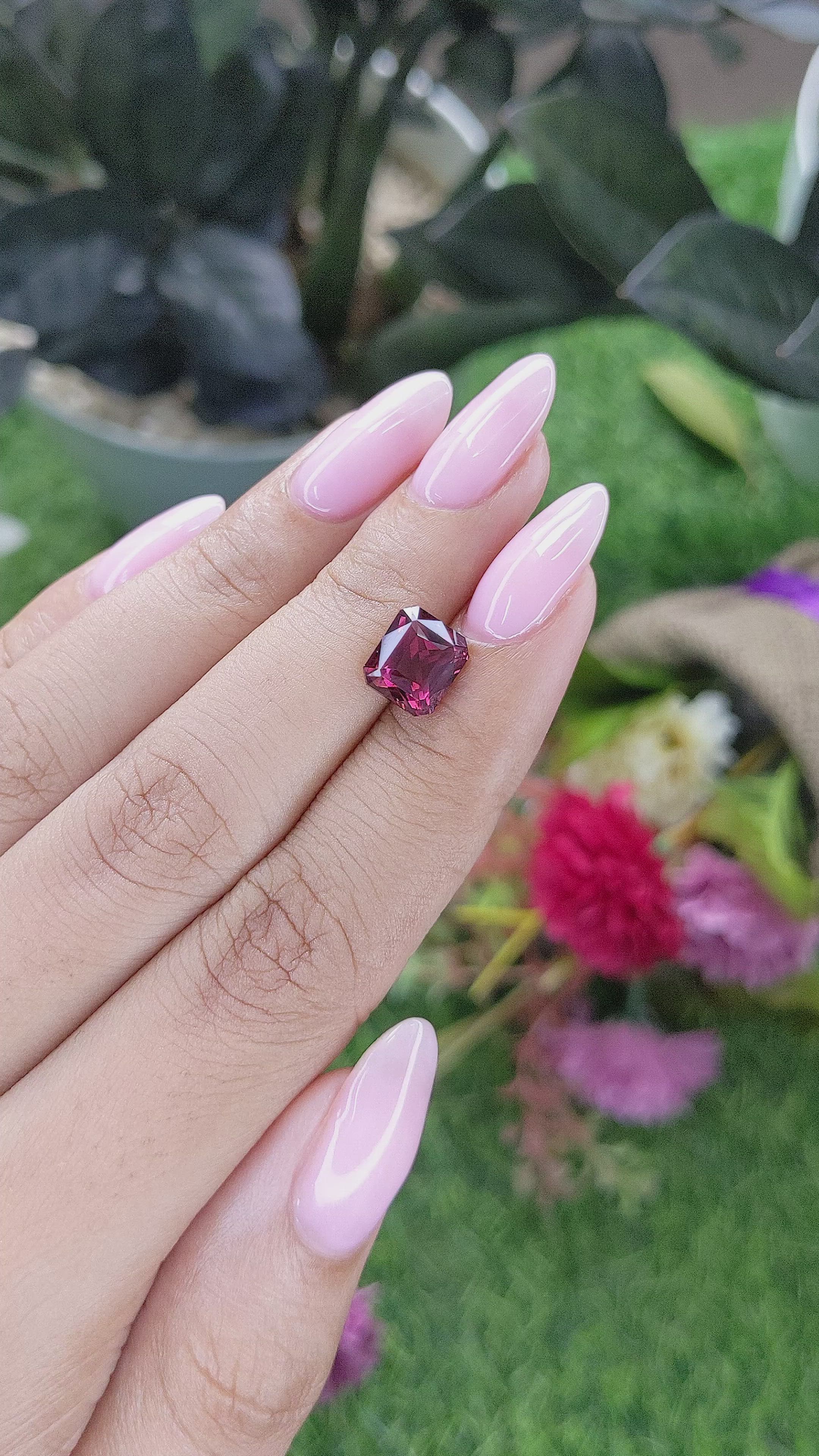 3.13 Ct. Red Garnet from Tanzania Size Video