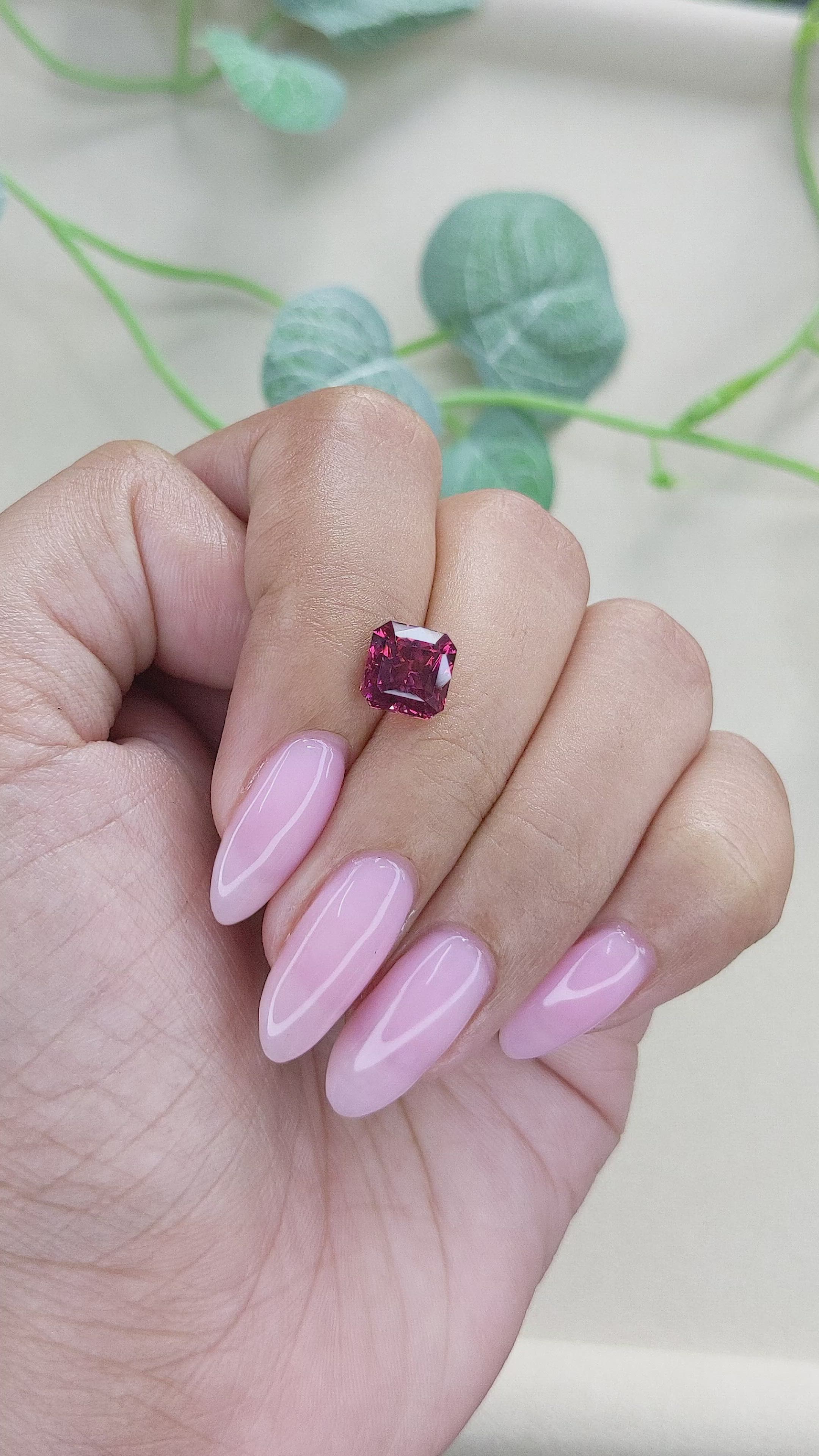 2.85 Ct. Pinkish Red Garnet from Tanzania Size Video