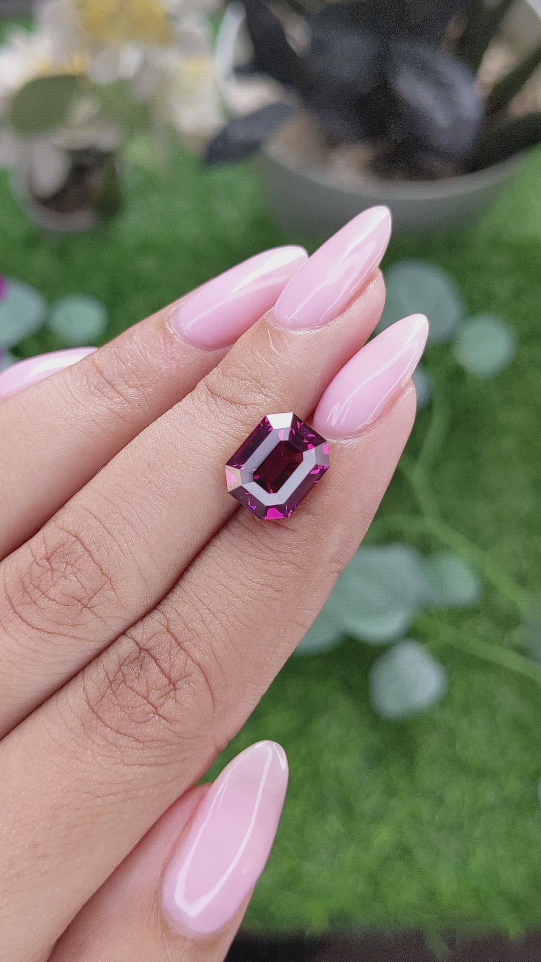 5.49 Ct. Purplish Pink Rhodolite Garnet from Tanzania Size Video