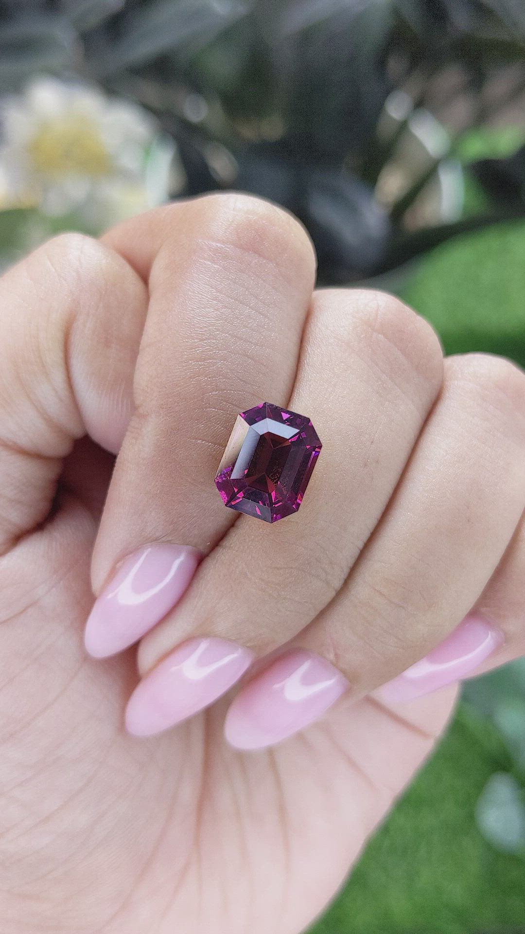 5.49 Ct. Purplish Pink Rhodolite Garnet from Tanzania Size Video