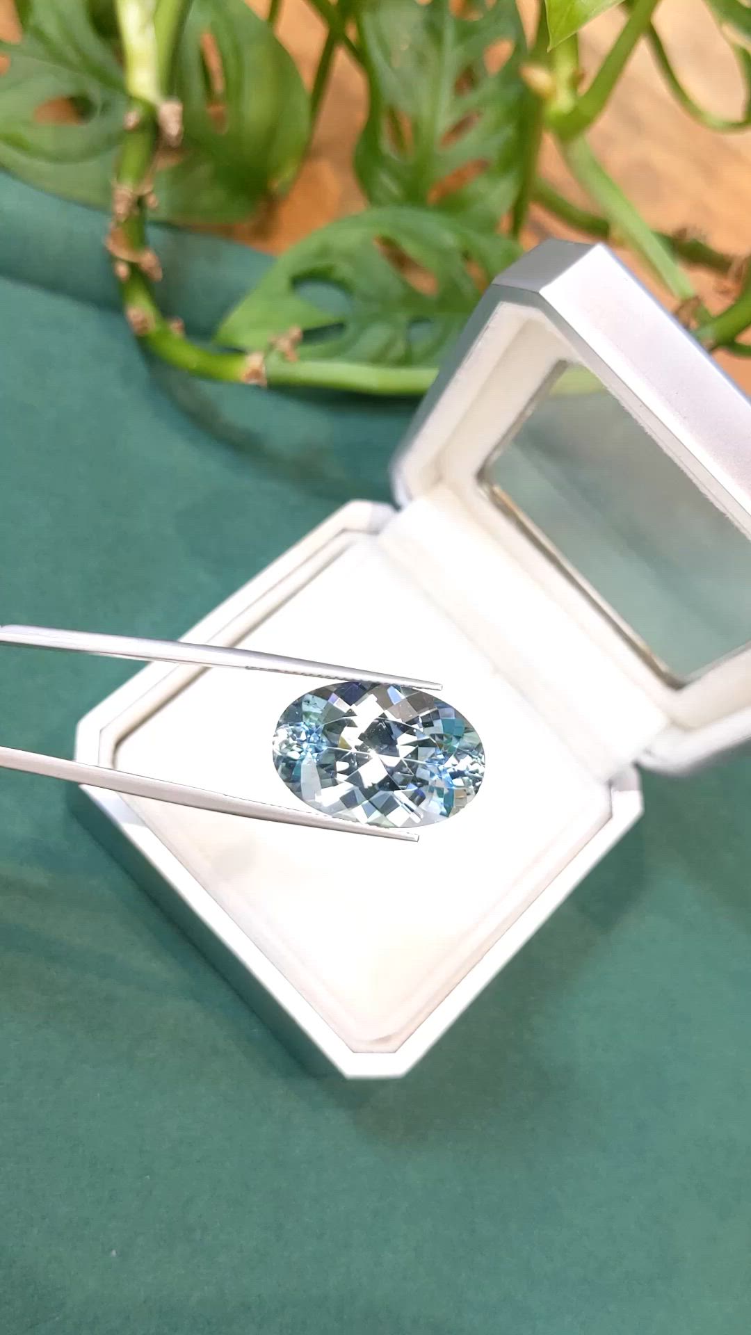 17.66 Ct. Blue Aquamarine from Brazil Size Video