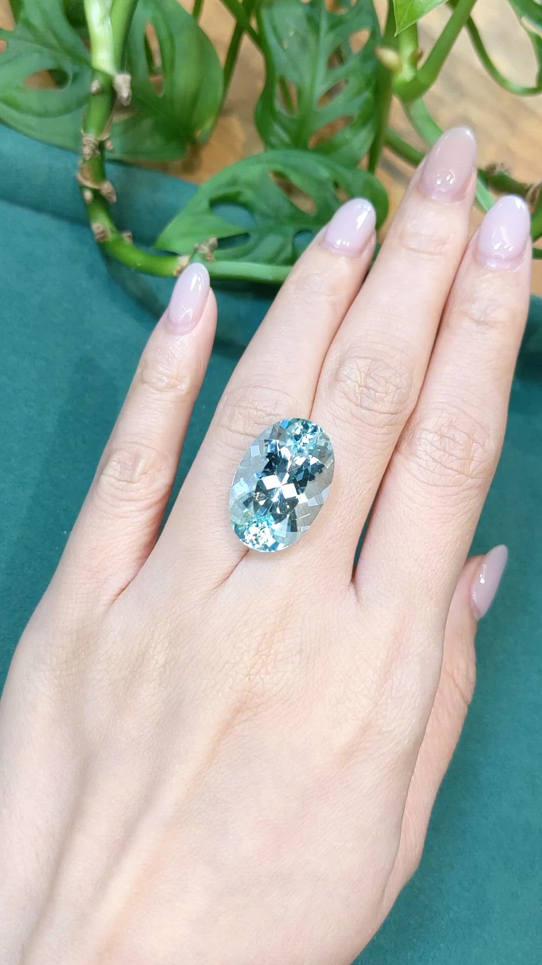 17.66 Ct. Blue Aquamarine from Brazil Size Video