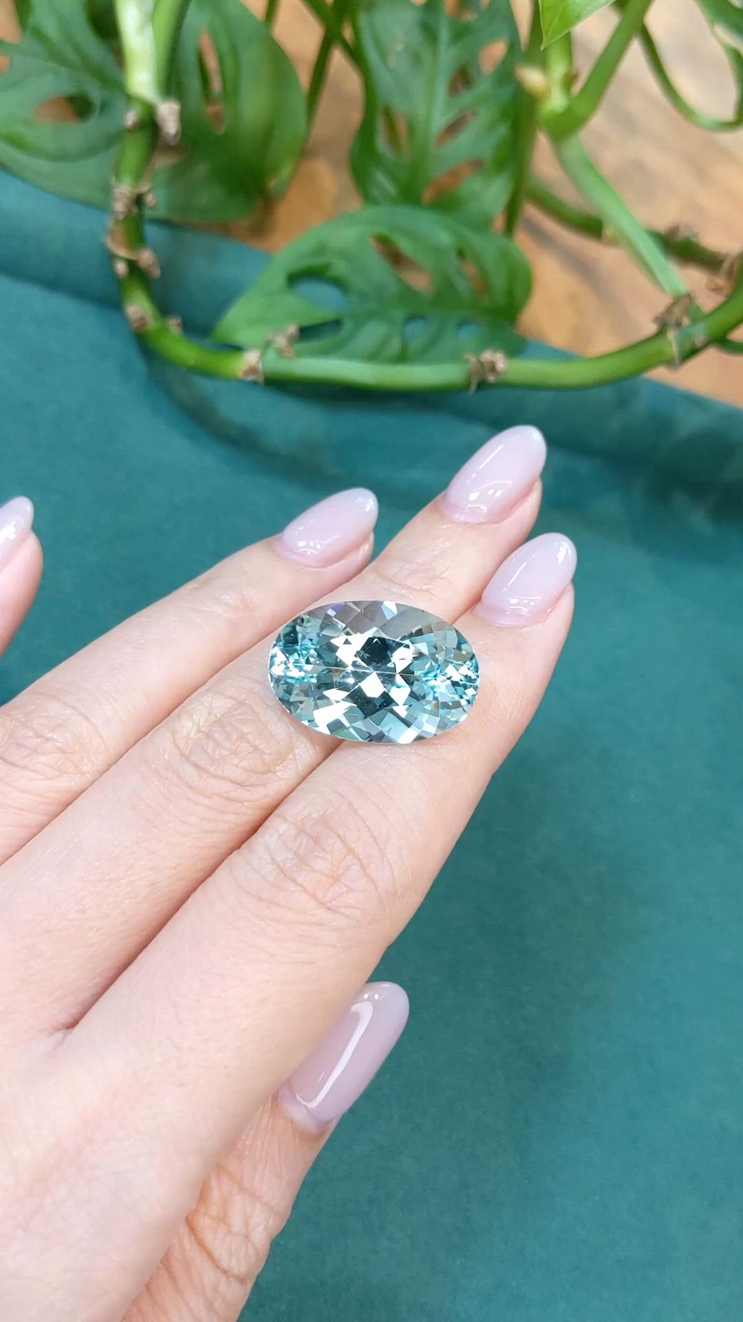 17.66 Ct. Blue Aquamarine from Brazil Size Video