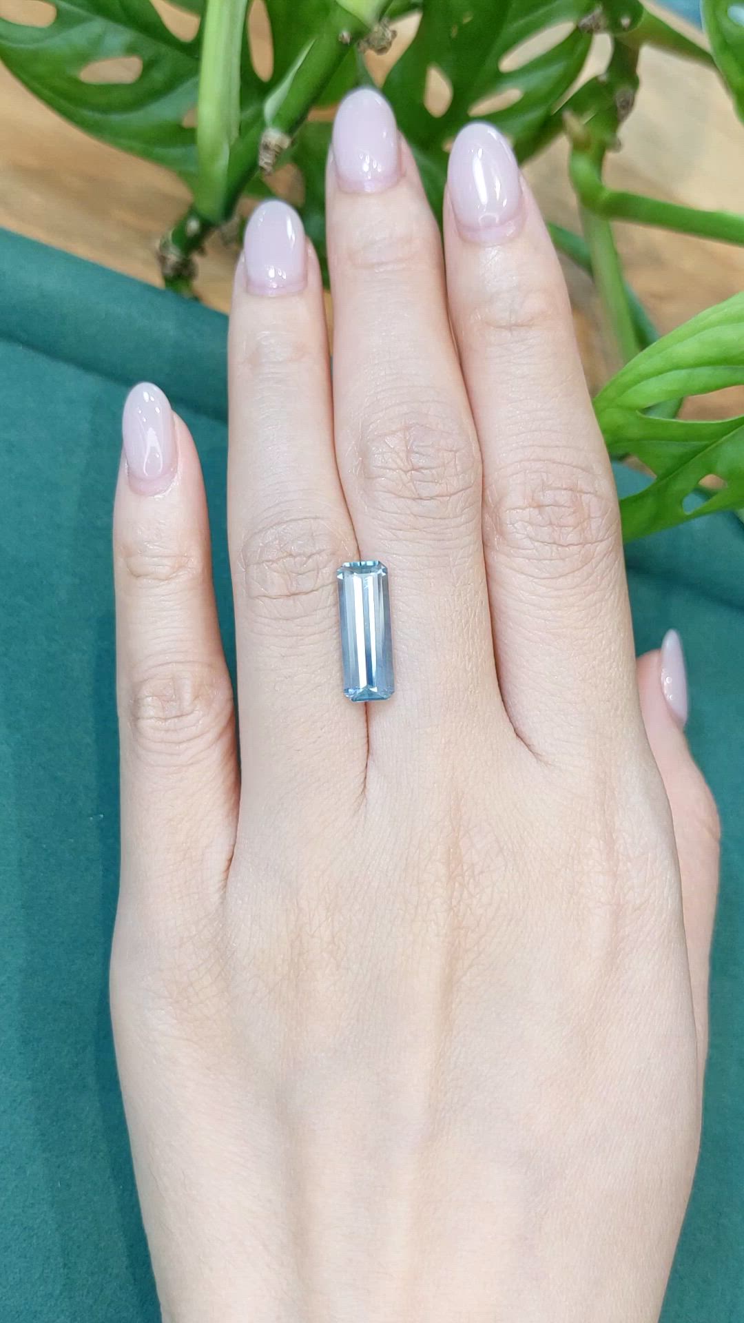 3.29 Ct. Blue Aquamarine from Nigeria Size Video