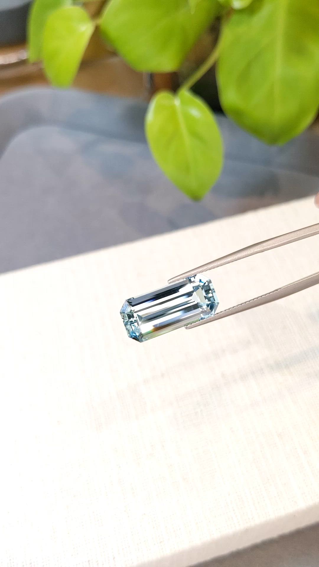 7.91 Ct. Blue Aquamarine from Brazil Size Video