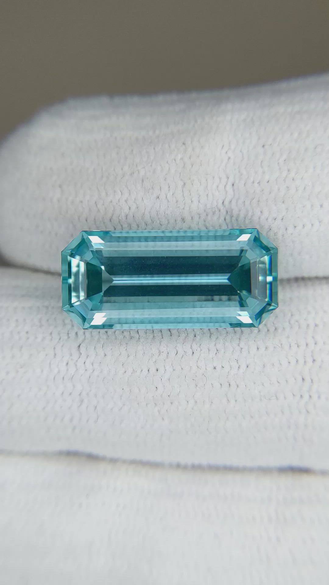 7.91 Ct. Blue Aquamarine from Brazil Size Video
