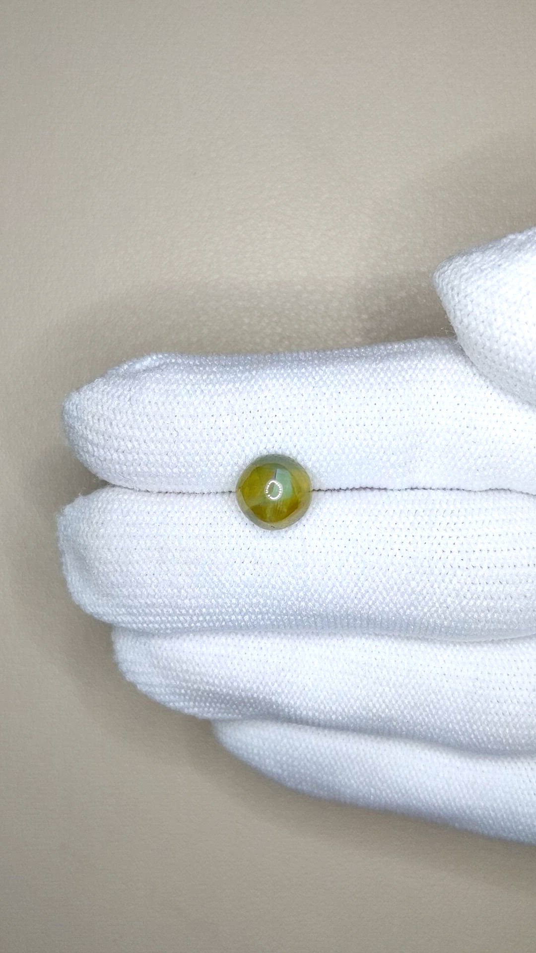 3.94 Ct. Greenish Yellow Chrysoberyl from Brazil Size Video