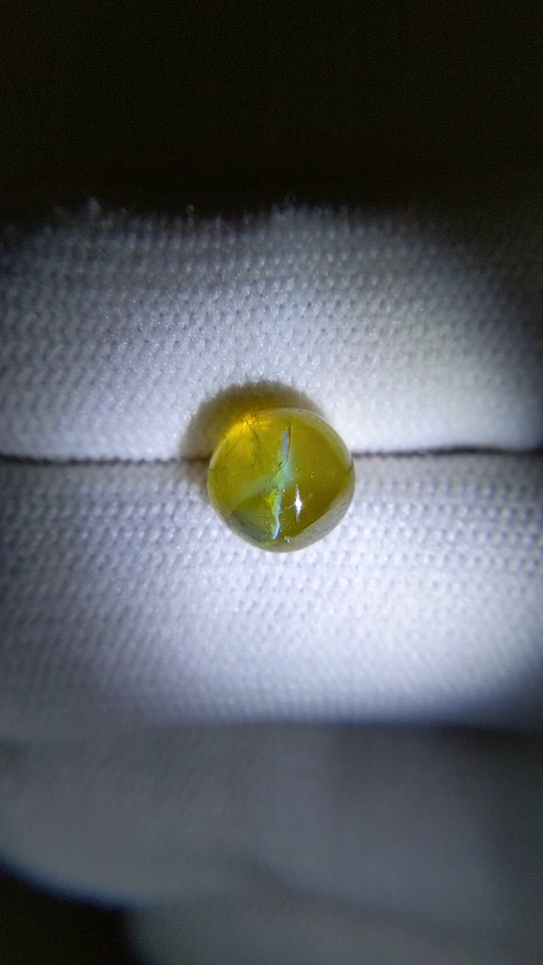 3.94 Ct. Greenish Yellow Chrysoberyl from Brazil Size Video
