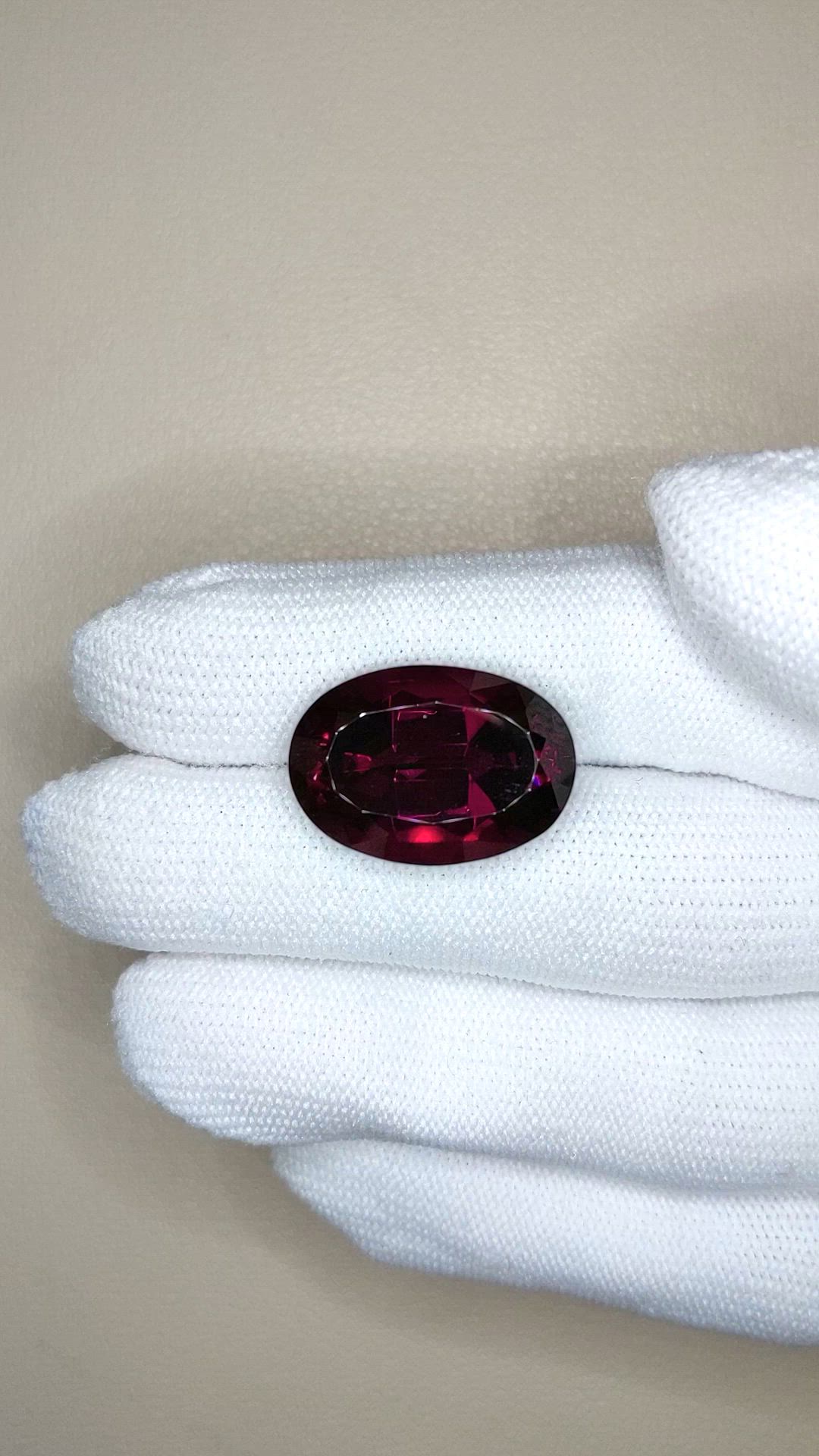 23.10 Ct. Purplish Red Garnet from Tanzania Size Video