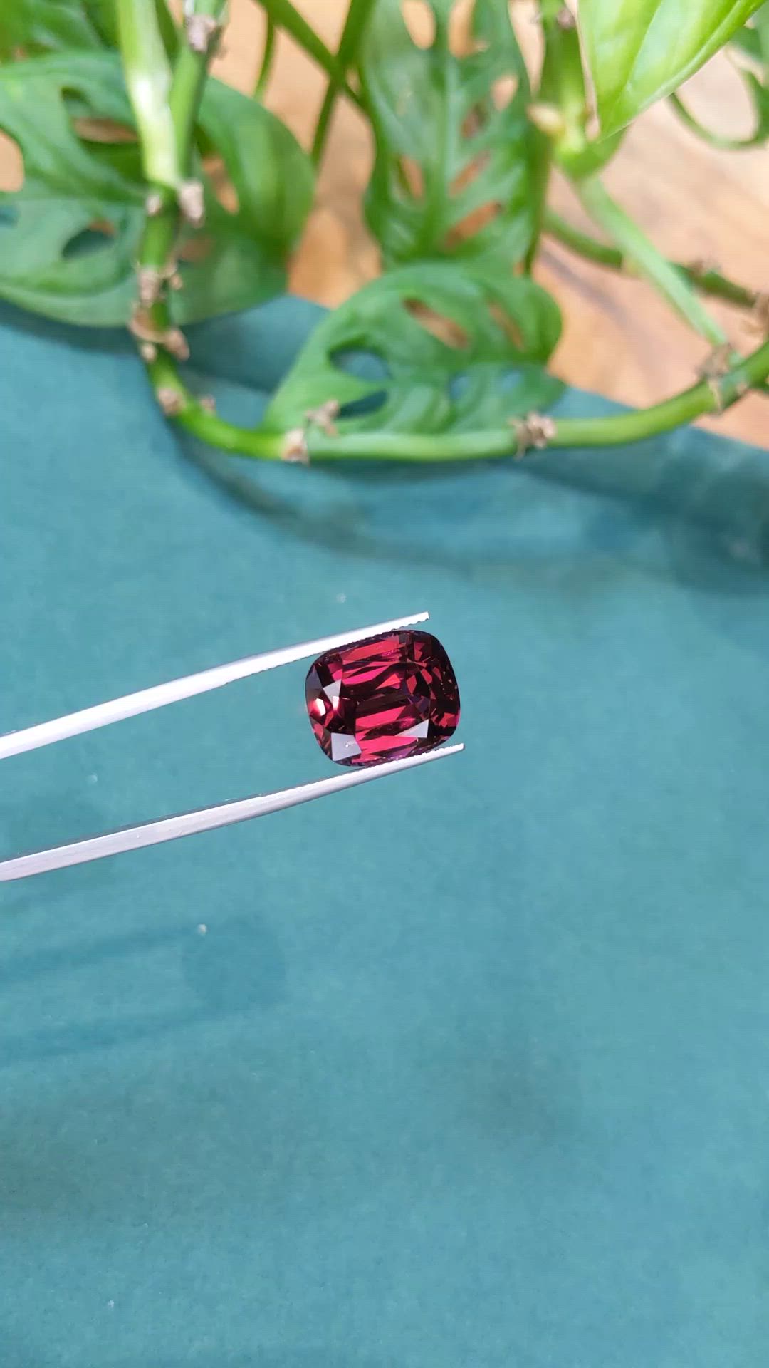 13.68 Ct. Purplish Red Rhodolite Garnet from Tanzania Size Video