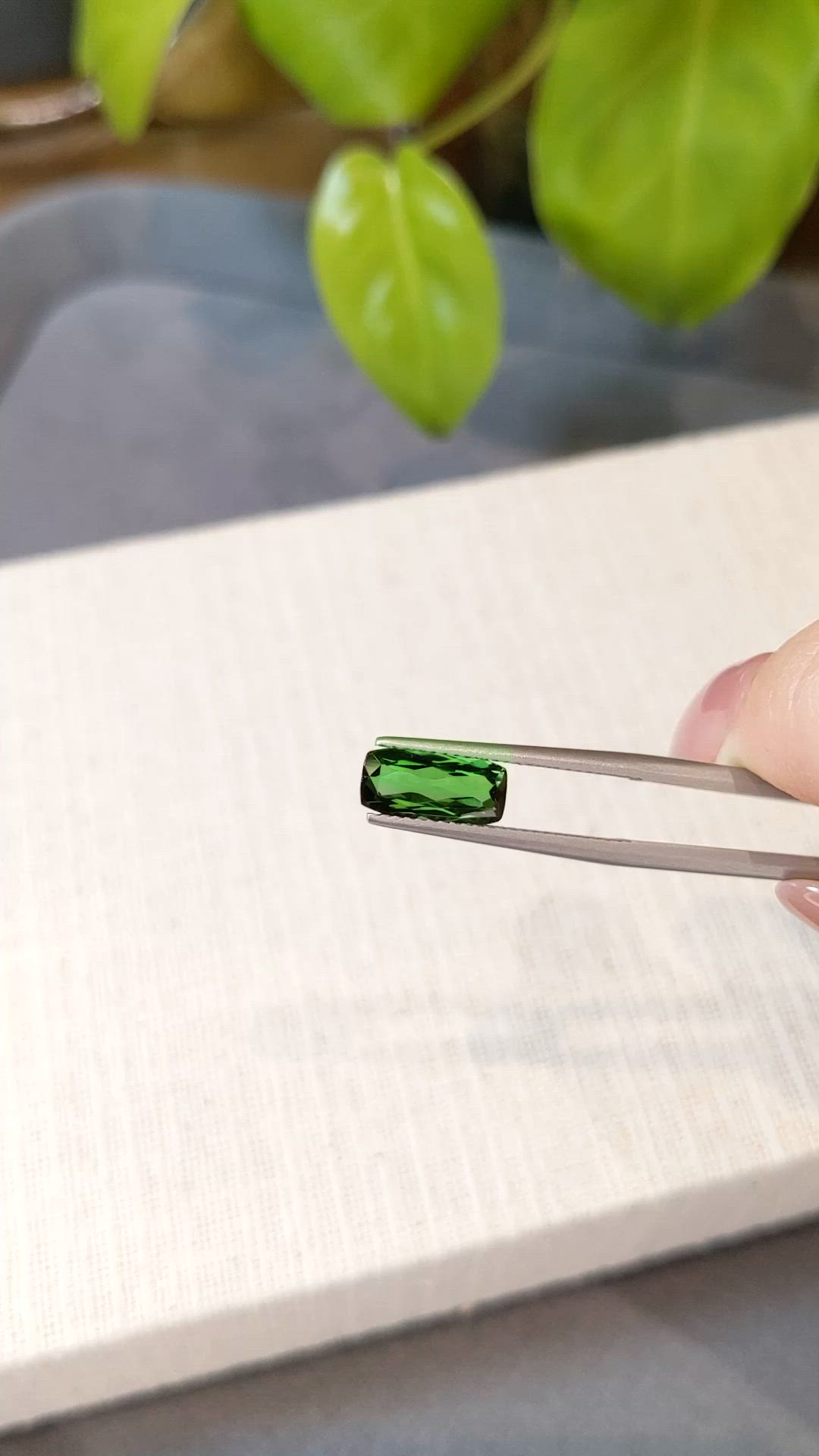 1.55 Ct. Green Tourmaline from Brazil Size Video