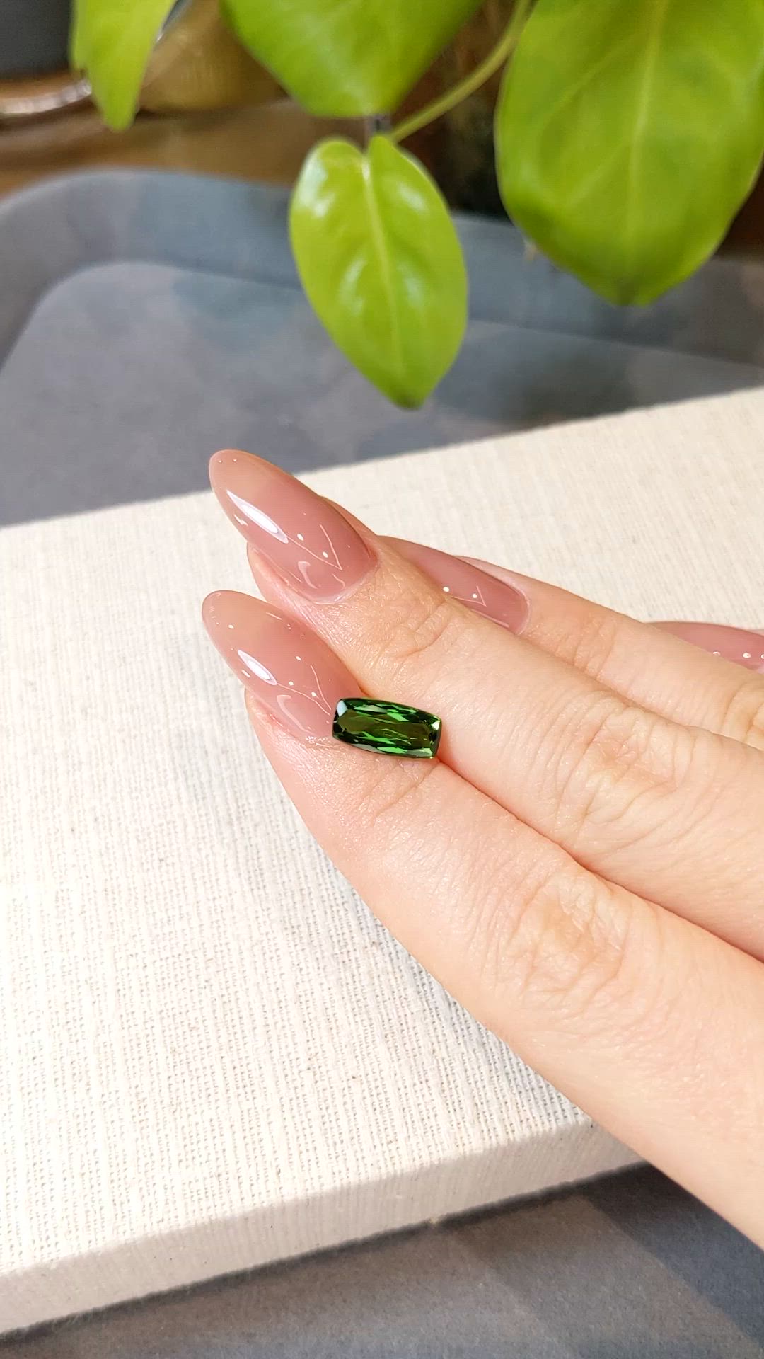 1.55 Ct. Green Tourmaline from Brazil Size Video