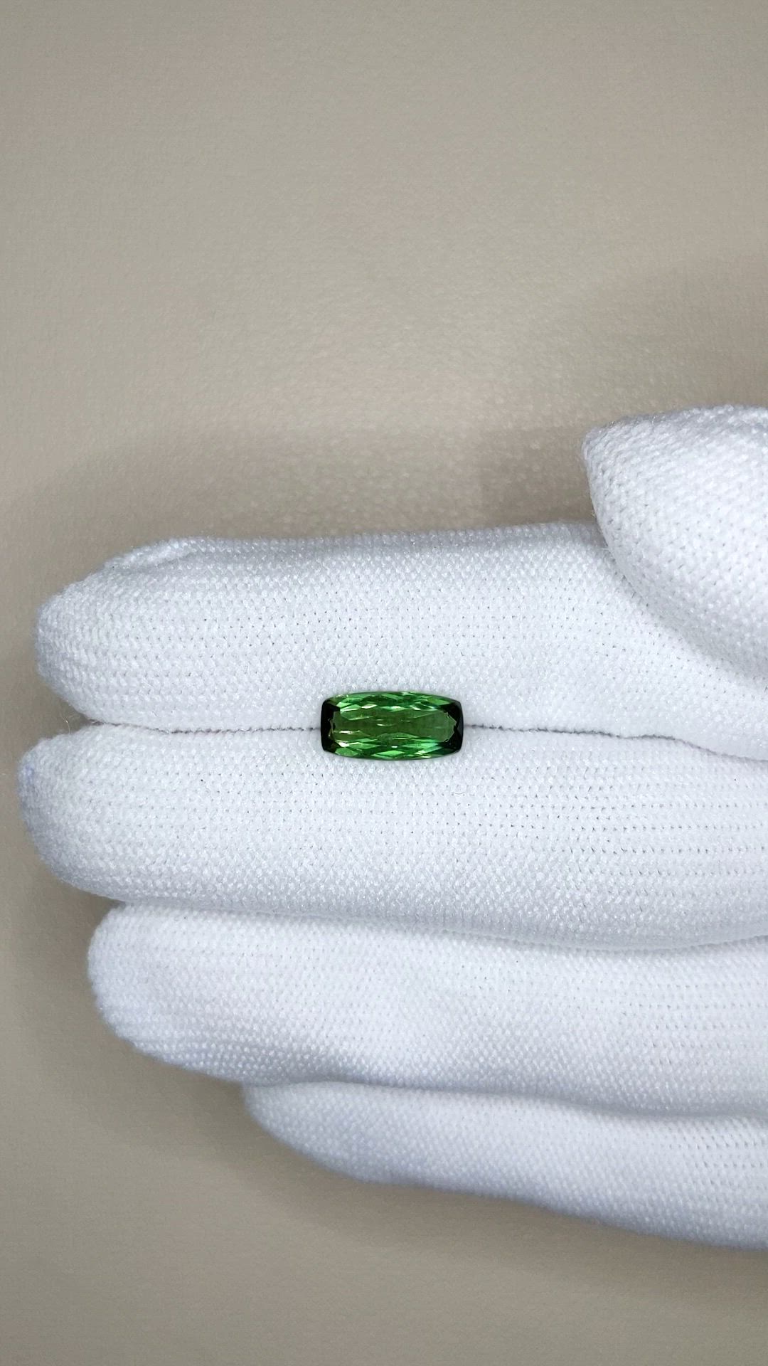 1.55 Ct. Green Tourmaline from Brazil Size Video
